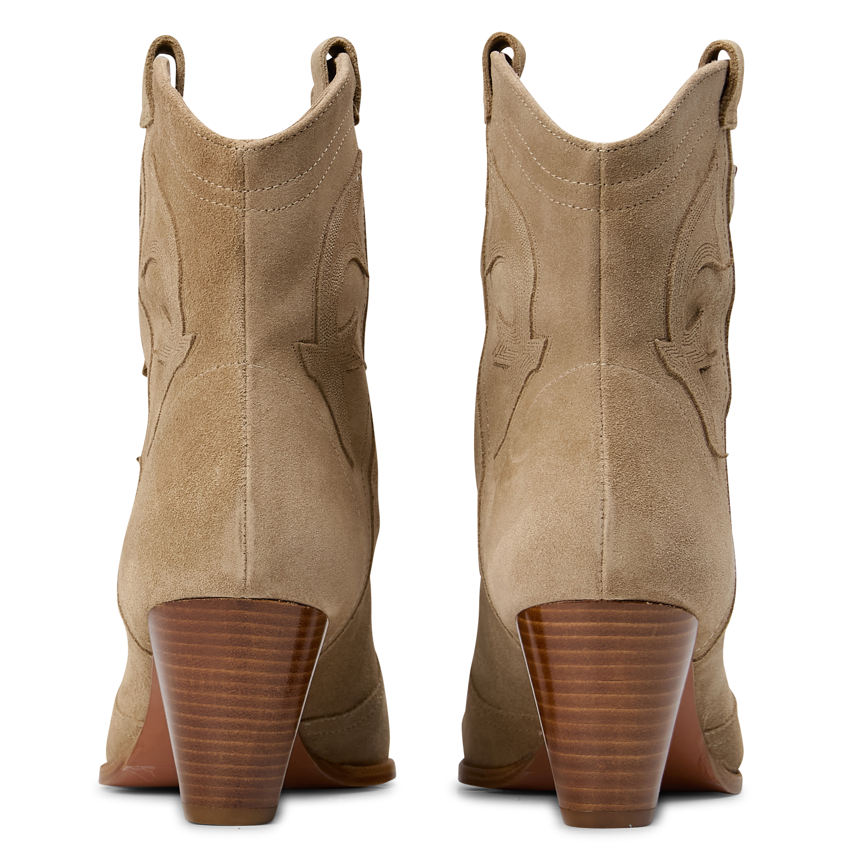 Bottines en cuir velours casey Beige