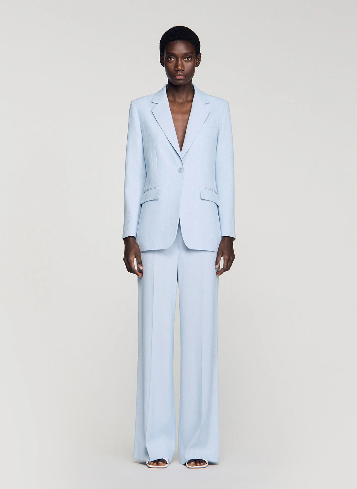 Veste tailleur droite SANDRO Bleu