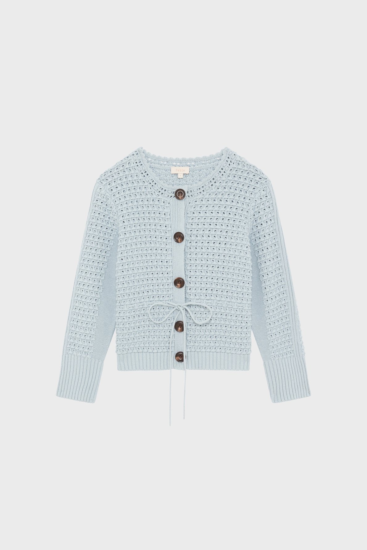 Gilet en crochet à lacet - liliane PABLO Bleu