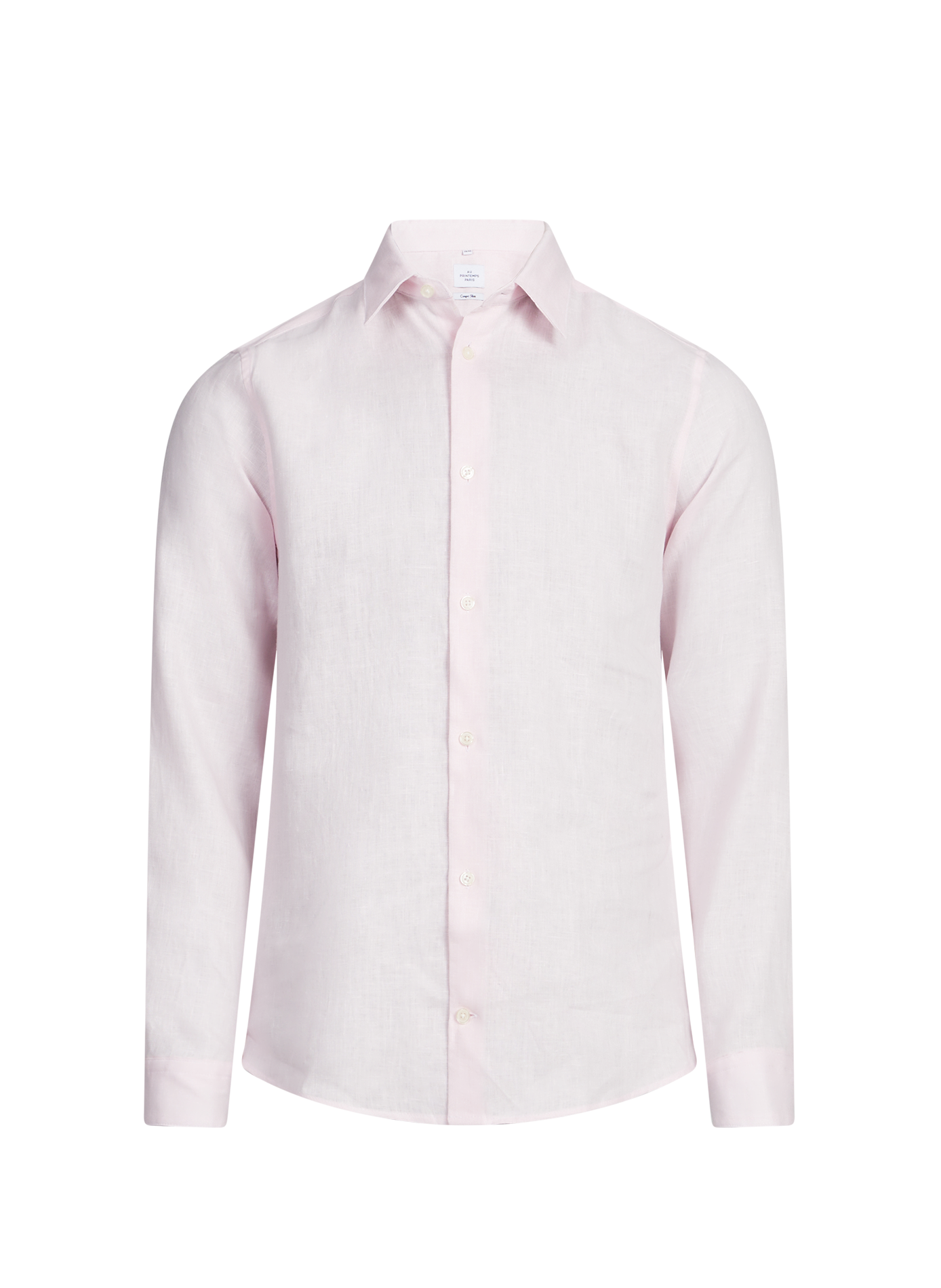 Slim-fit linen shirt AU PRINTEMPS PARIS Pink