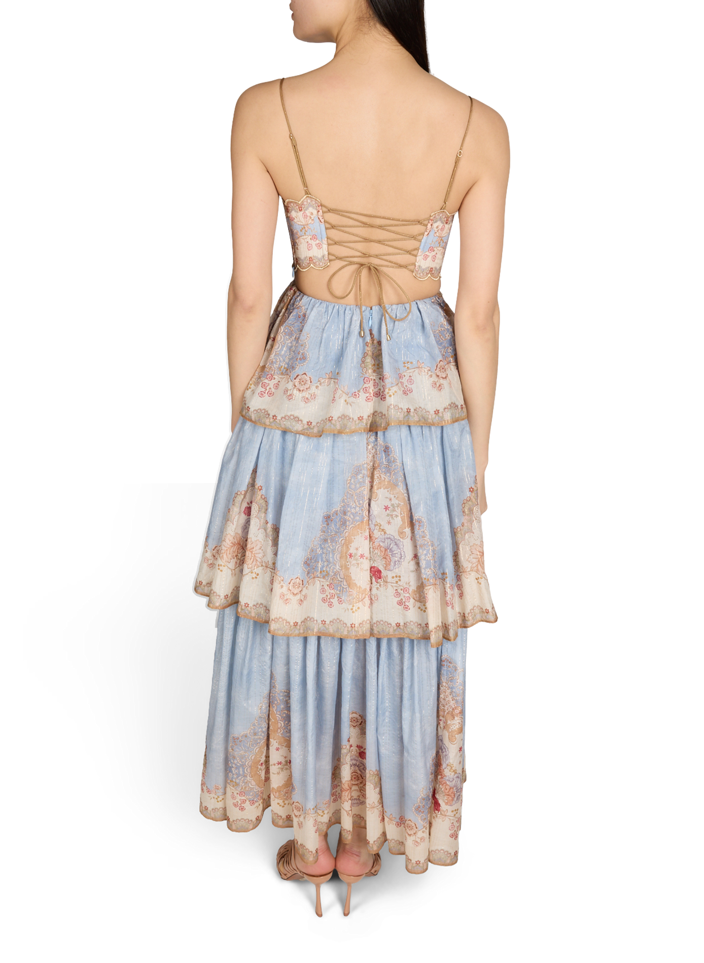 Robe bustier en coton et soie mélangés ZIMMERMANN Multicolore