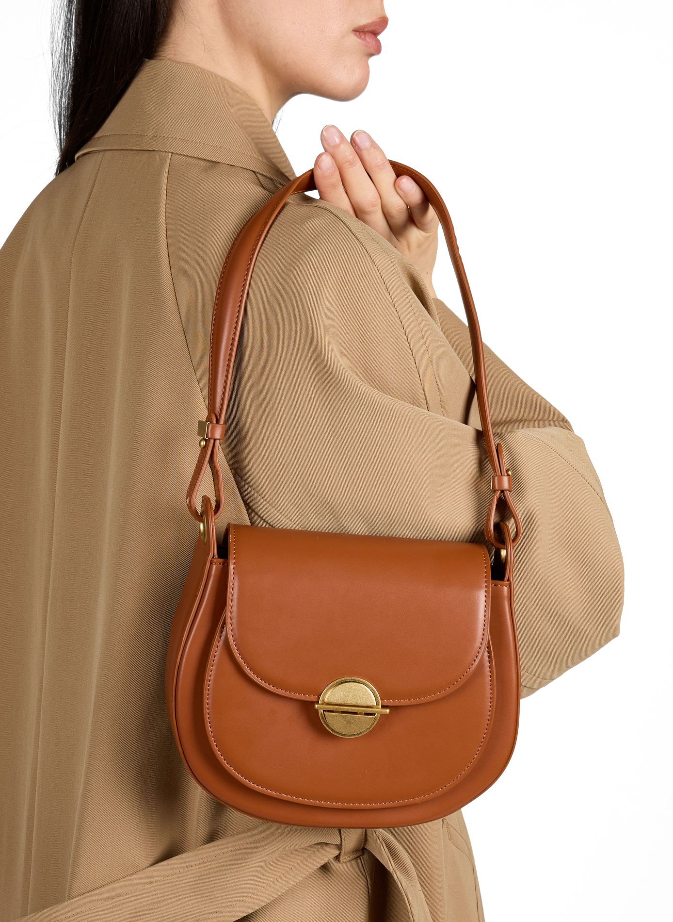 Sac besace à bandoulière AU PRINTEMPS PARIS Marron