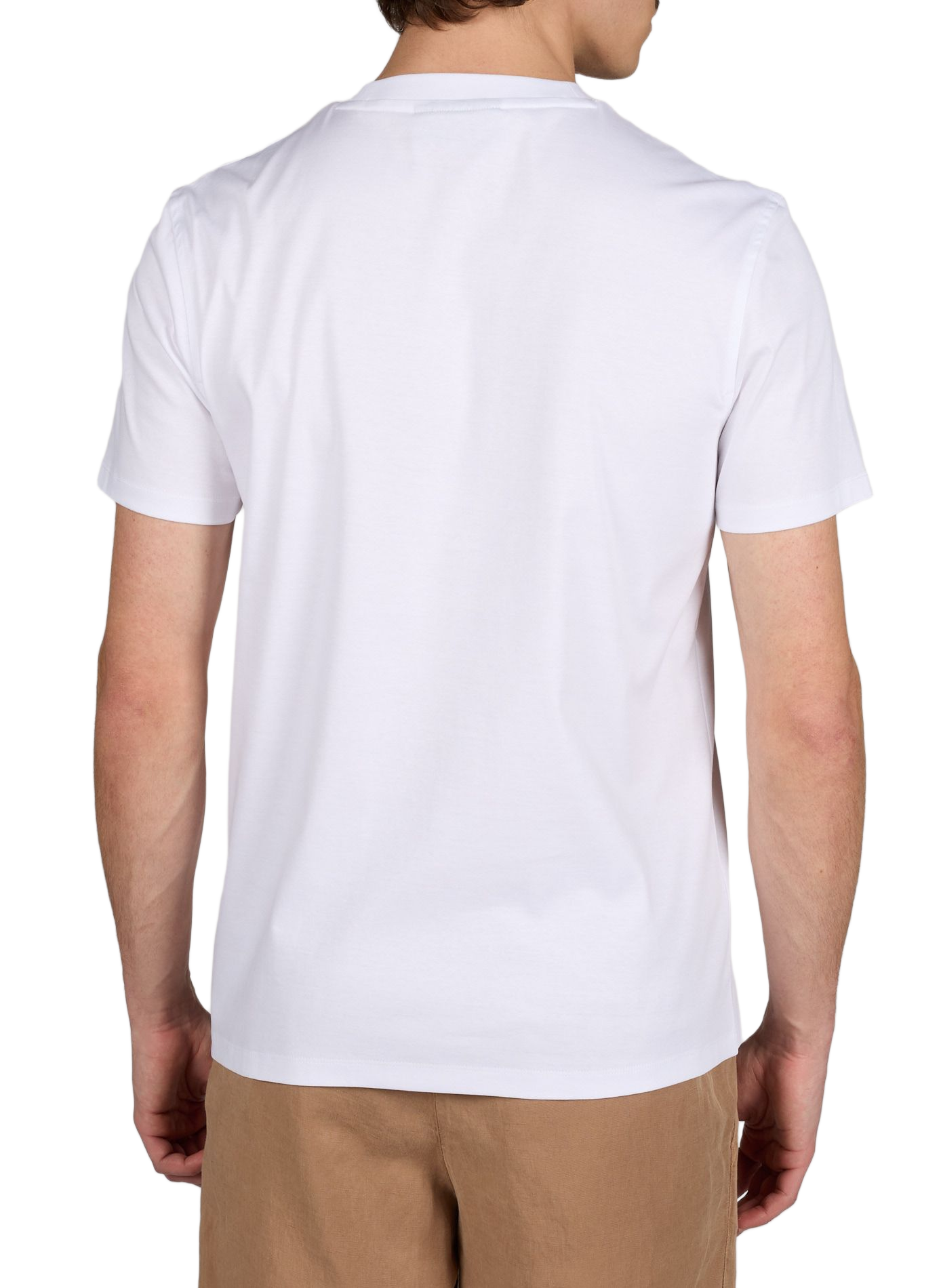 Plain round neck cotton T-shirt STRELLSON White