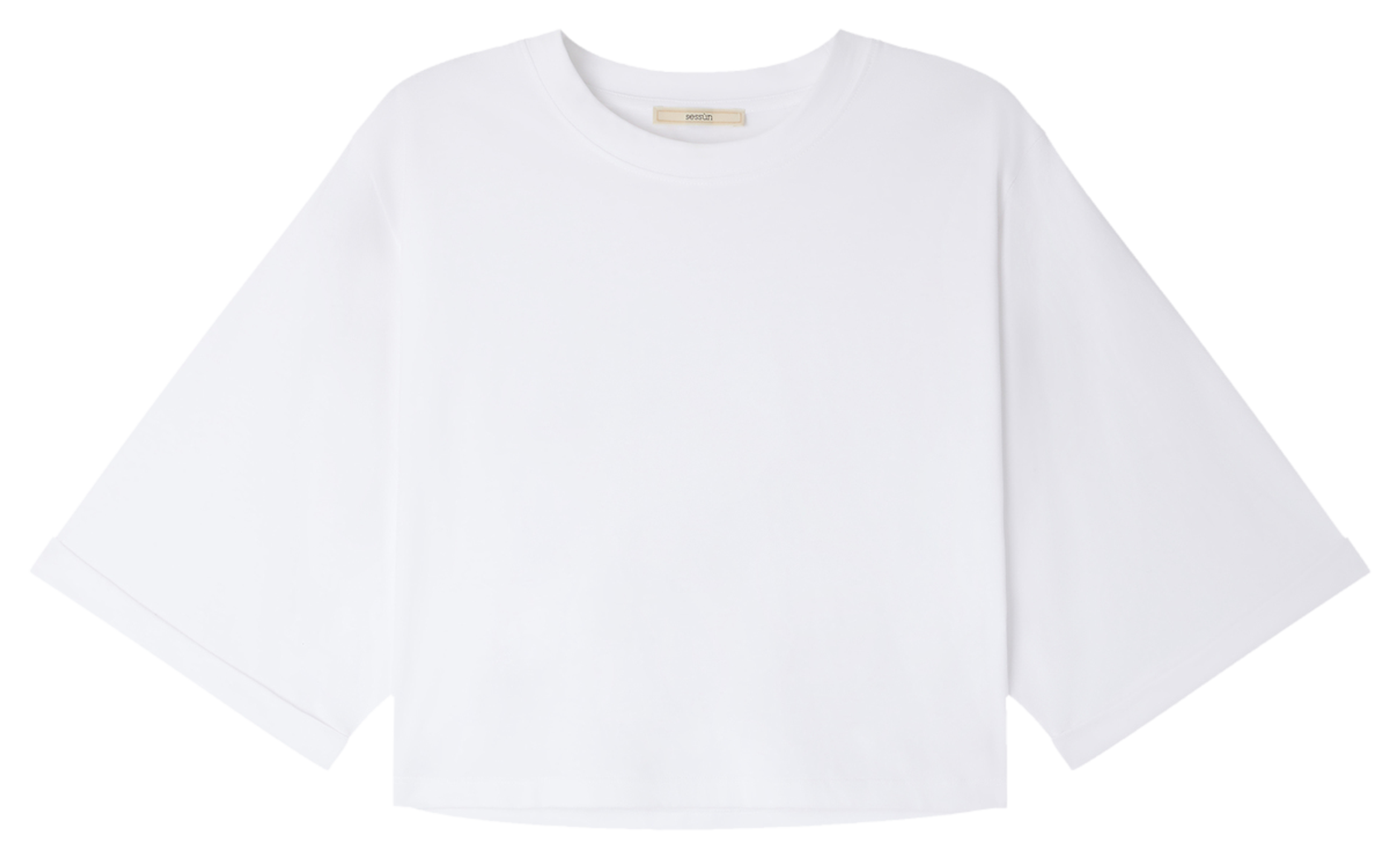 Tee-shirt col rond en coton babe SESSUN Blanc