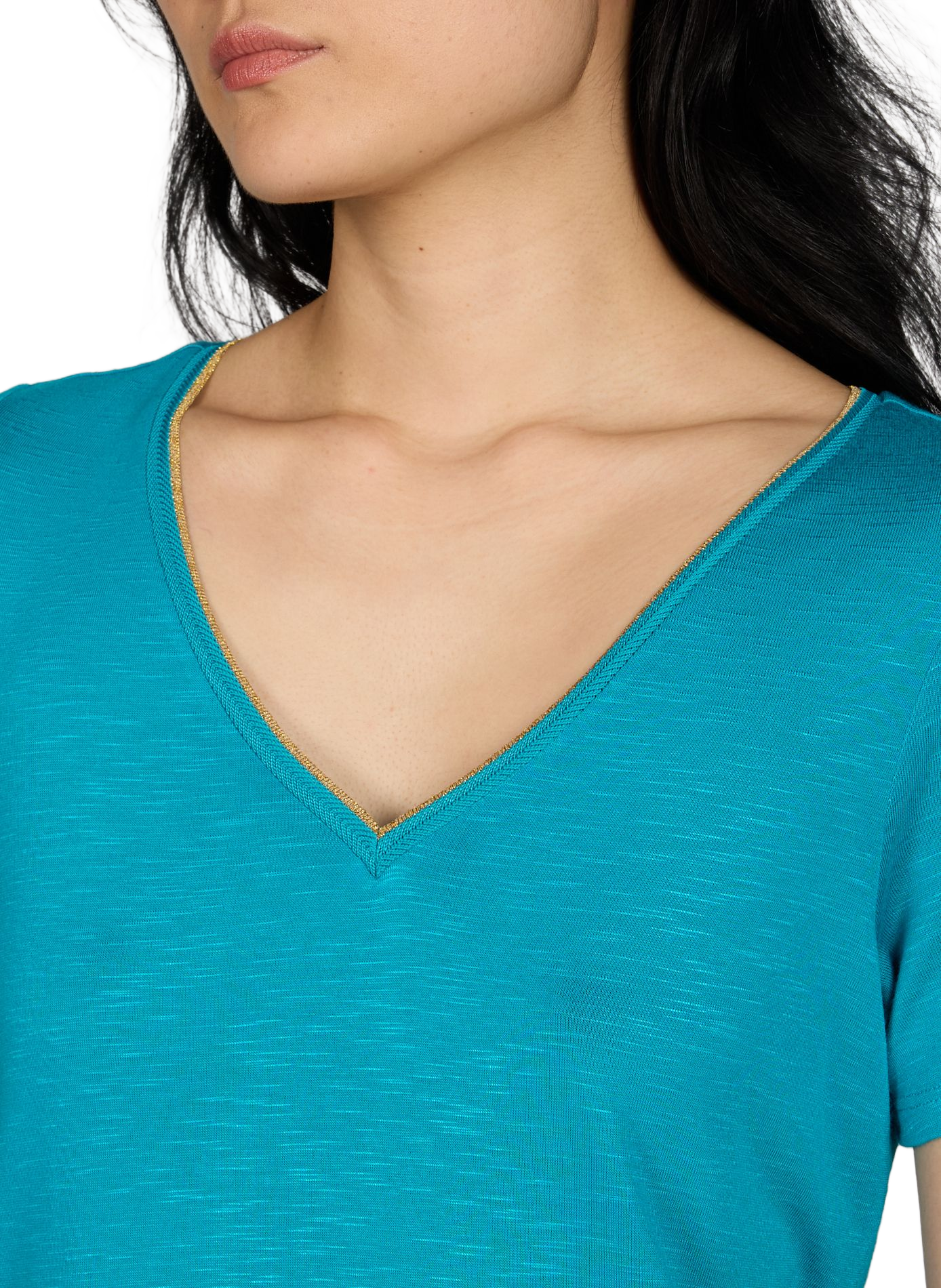 T-shirt Vinoel col V VILA Bleu