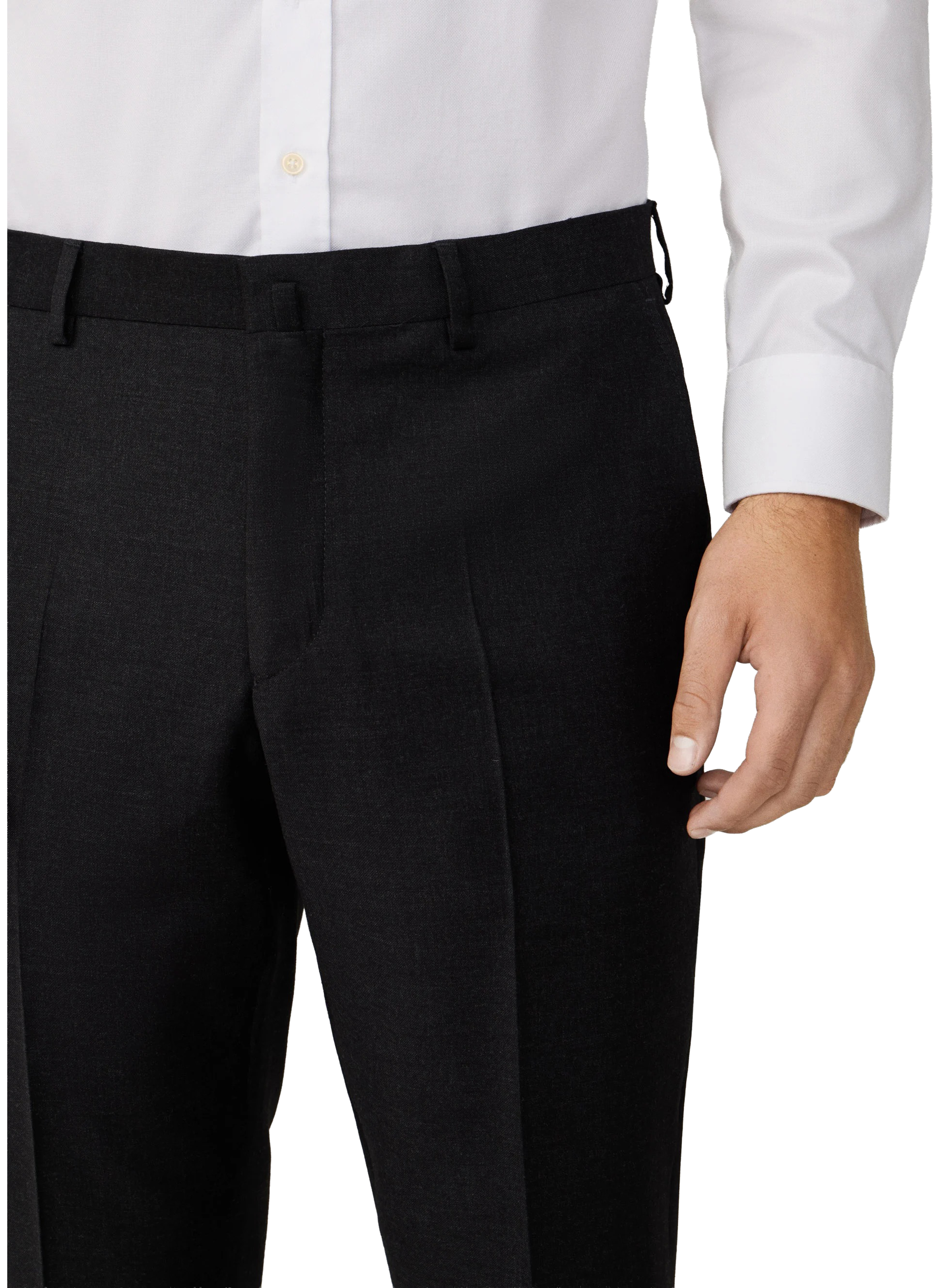 Pantalon de costume ajusté en laine HACKETT Gris