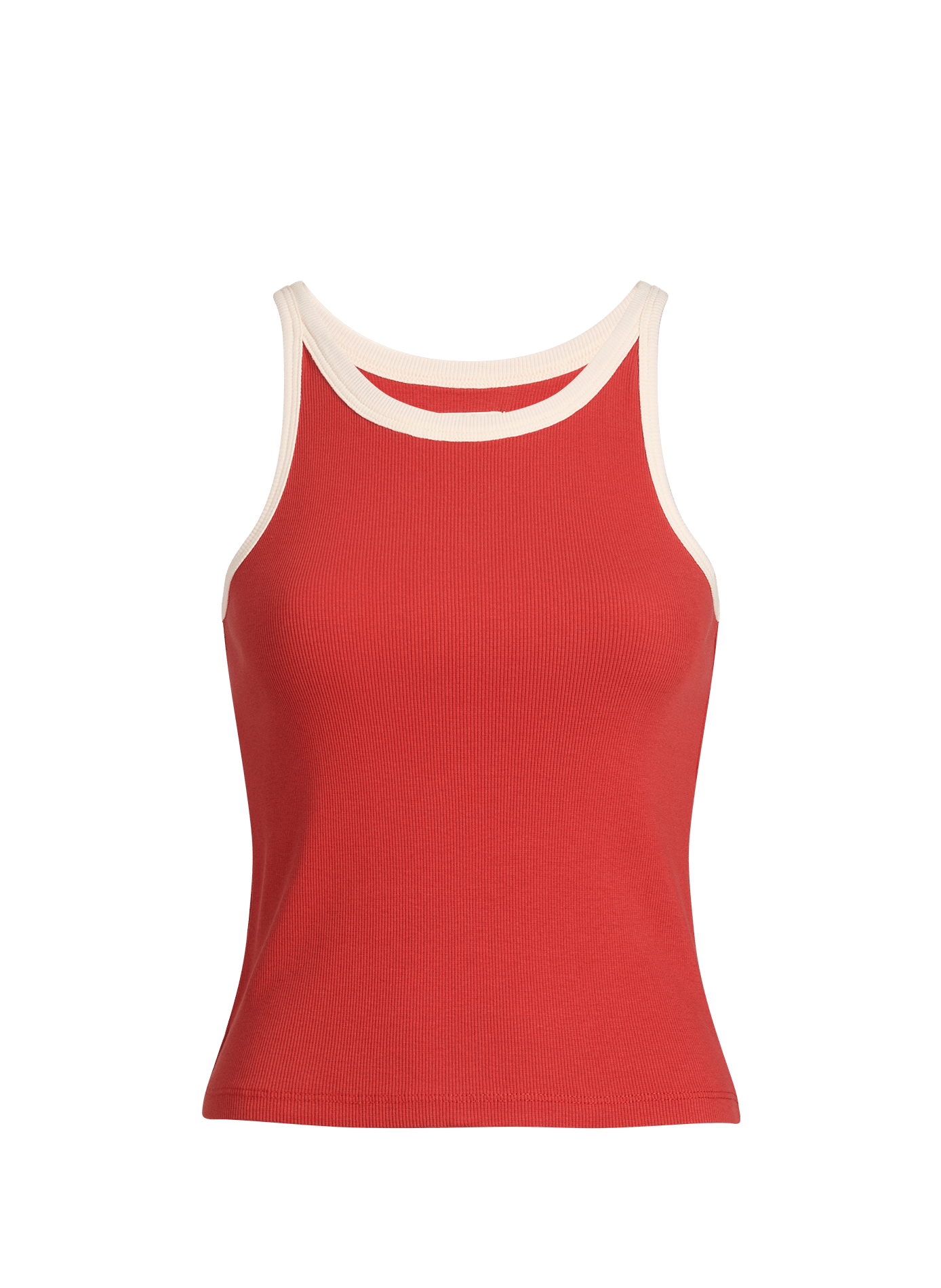 Harriet Contrast Tank Top in Blended Cotton THINKING MU Red