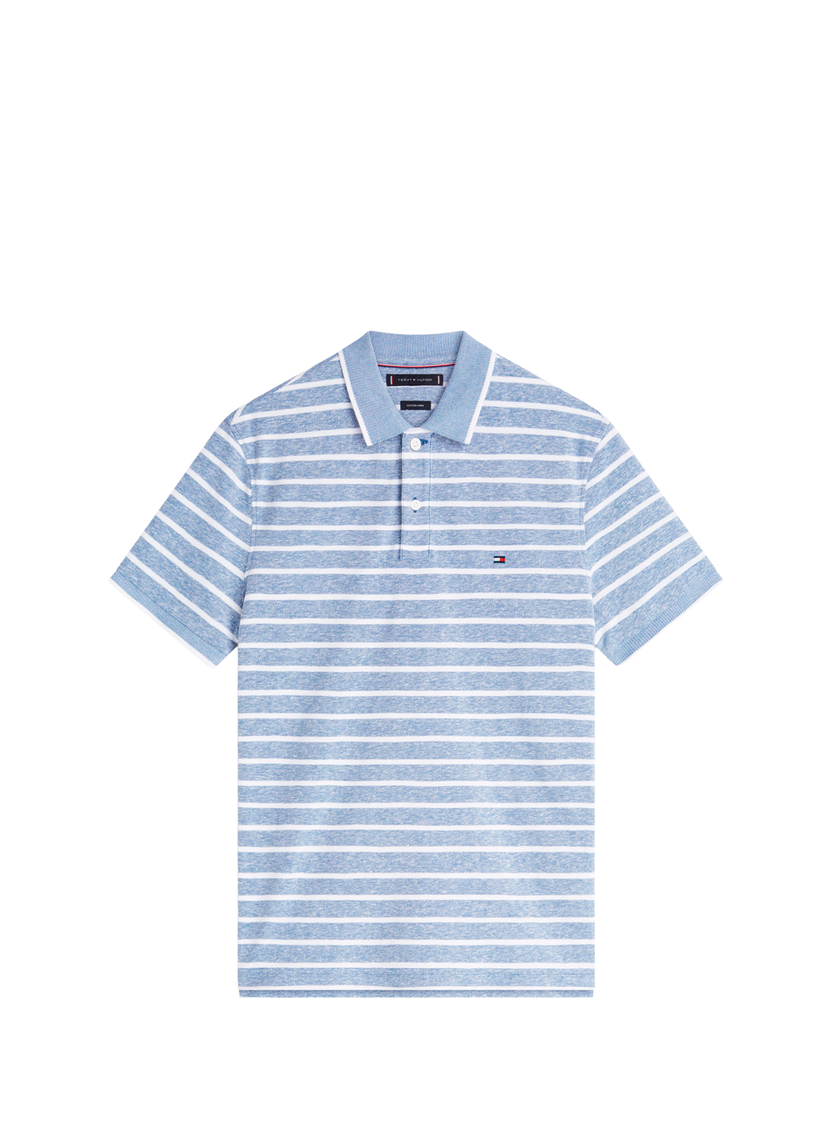 Cotton and linen polo shirt TOMMY HILFIGER Blue