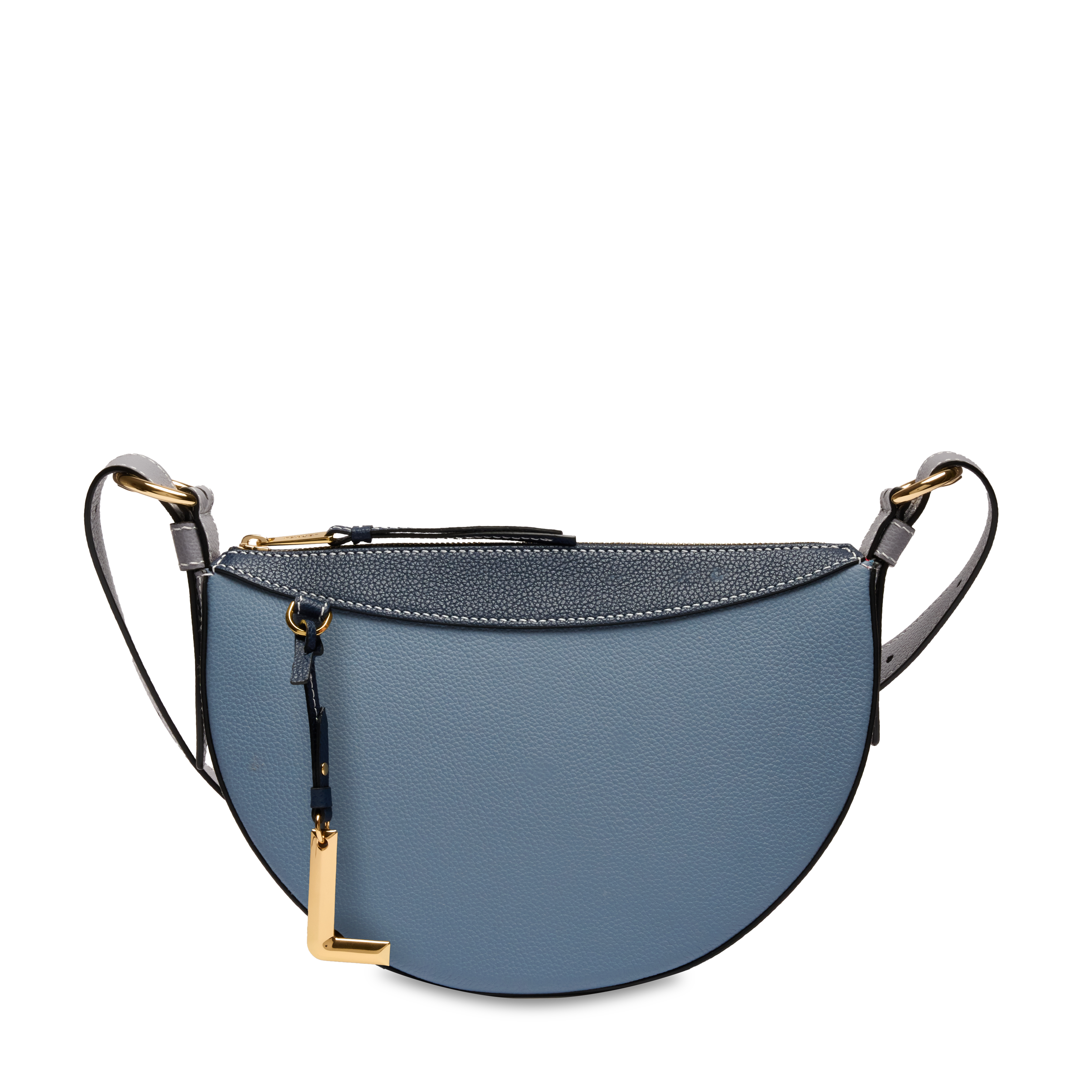 Sac porté croisé demi lune faubourg de lancel en cuir LANCEL Bleu