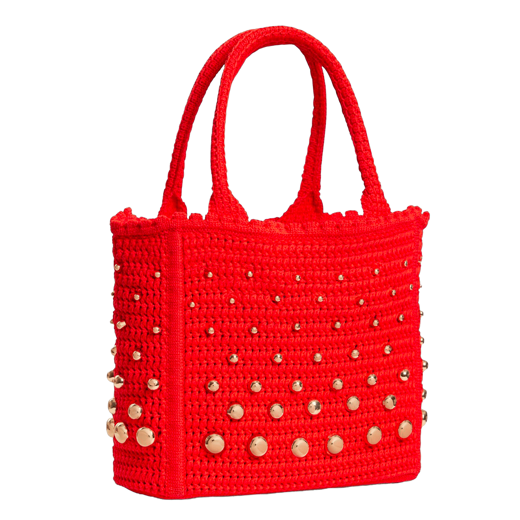 Sac en maille crochet à studs SANDRO Rouge