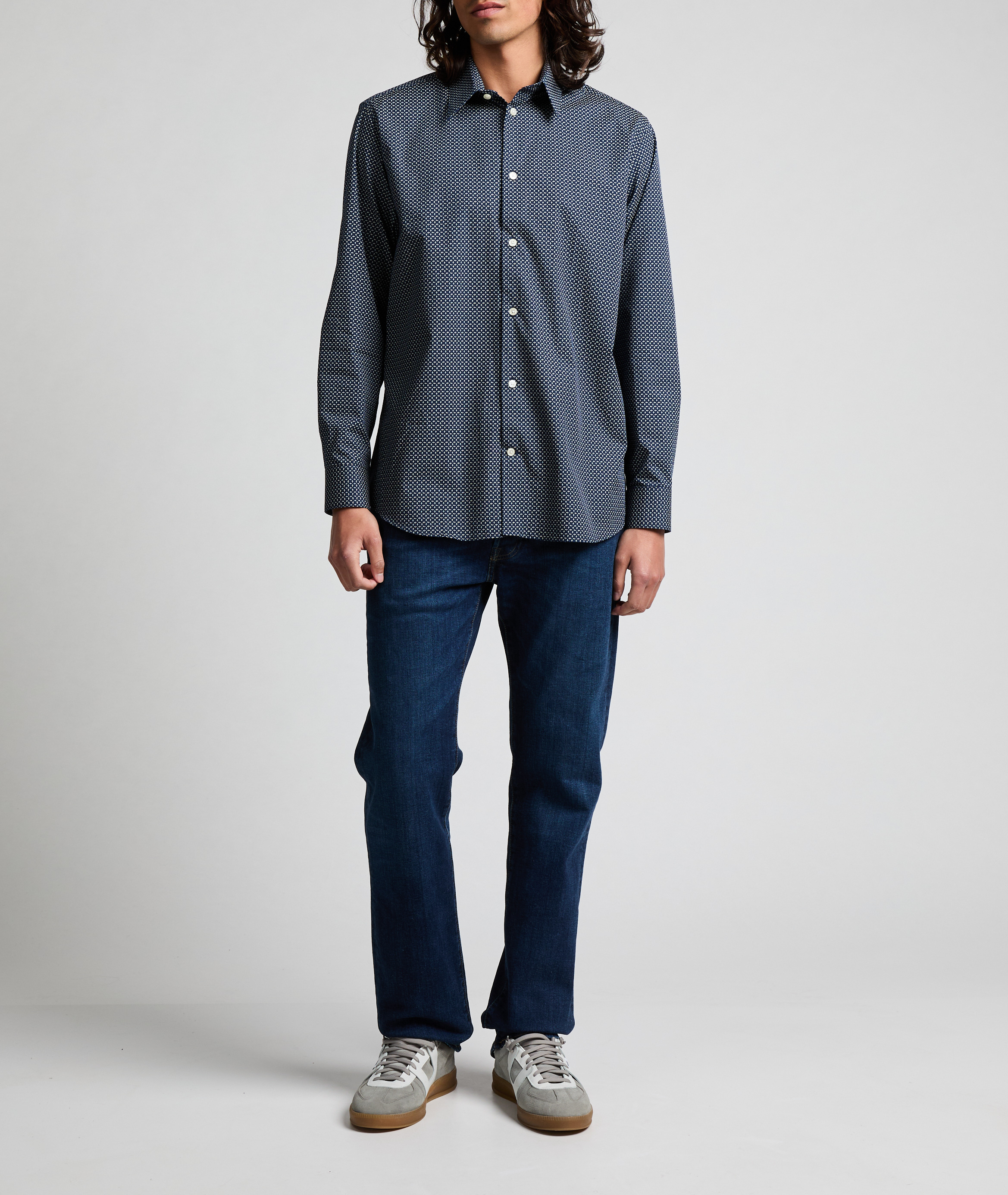 Straight shirt with Fasseti pattern AU PRINTEMPS PARIS Blue