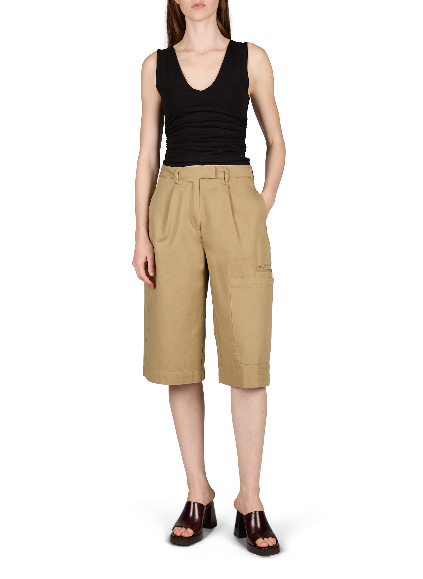 Short cargo Tsfemke in cotton TOPSHOP Beige