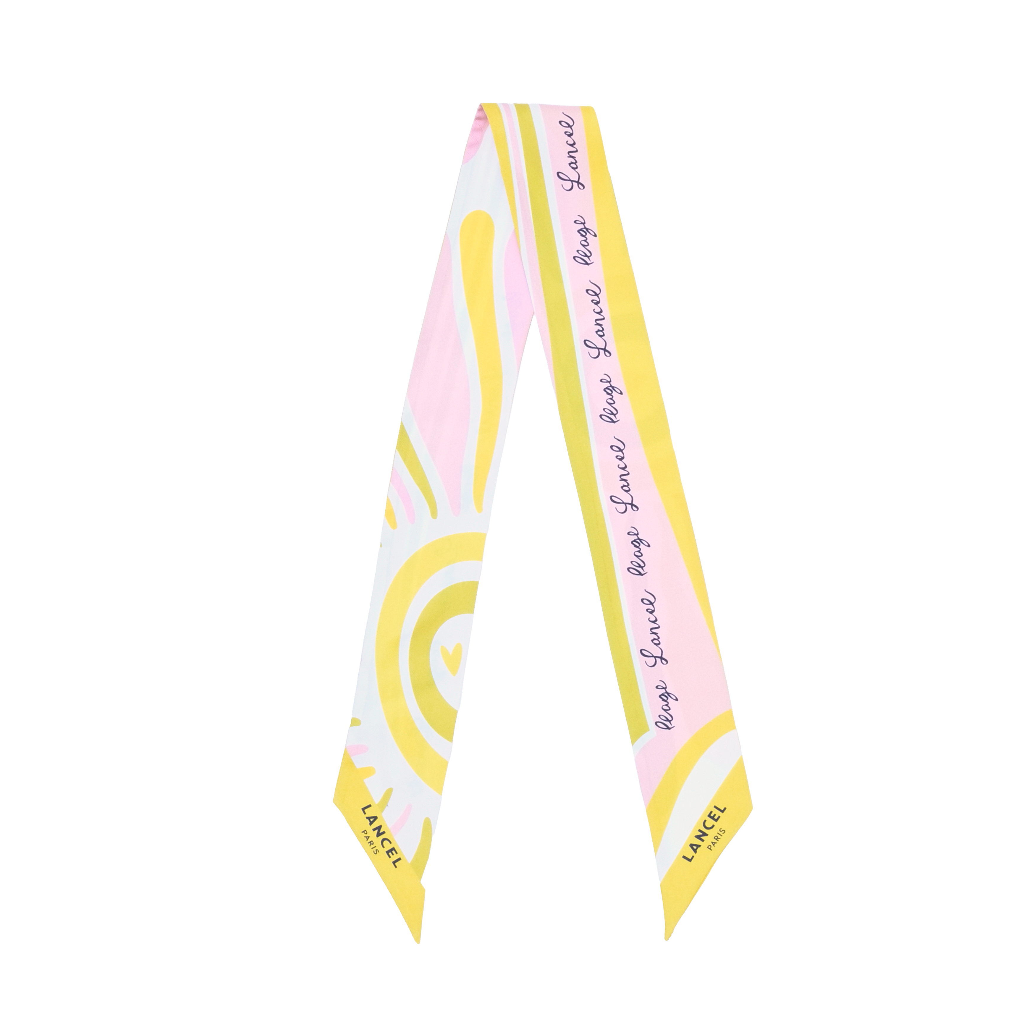 Silk headband sunrise pattern by lancel LANCEL Yellow