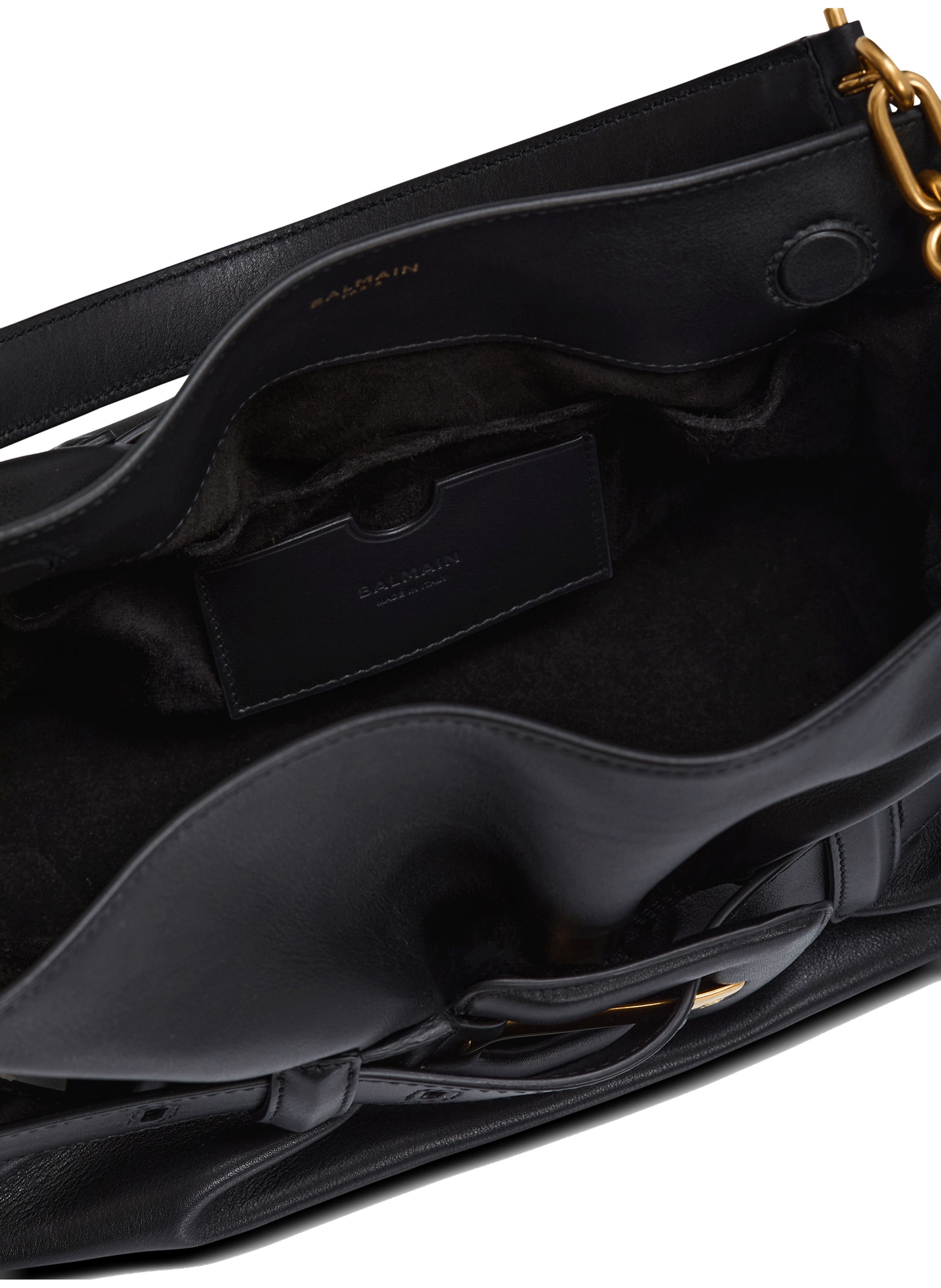 Sac anthem medium en cuir lisse BALMAIN Noir