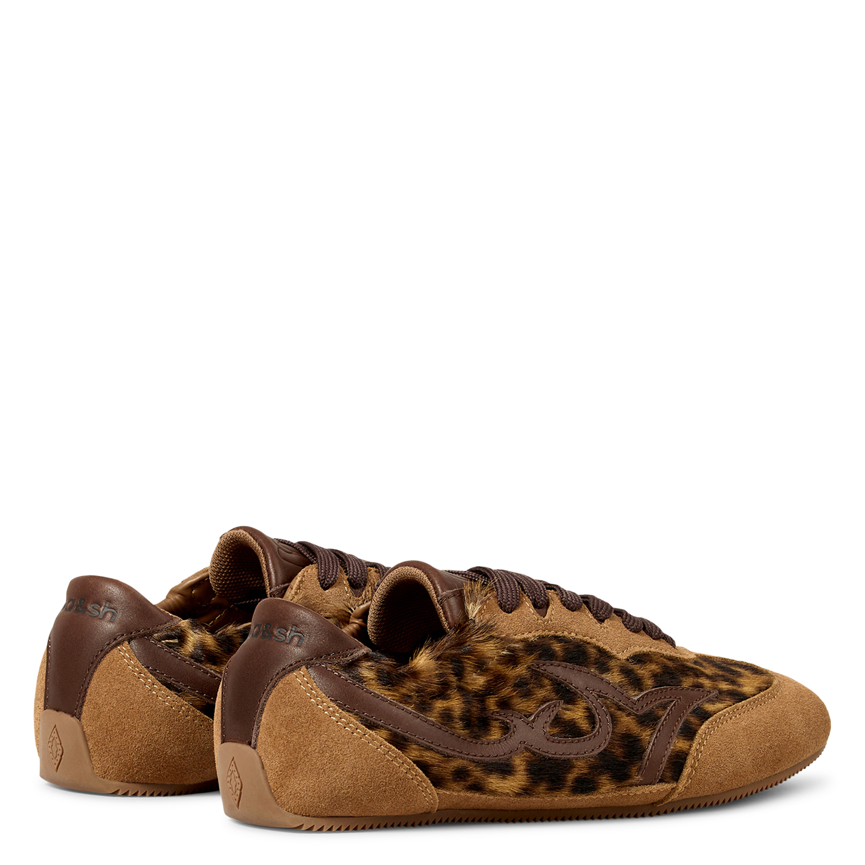 Baskets basses en cuir celleste BA&SH Marron