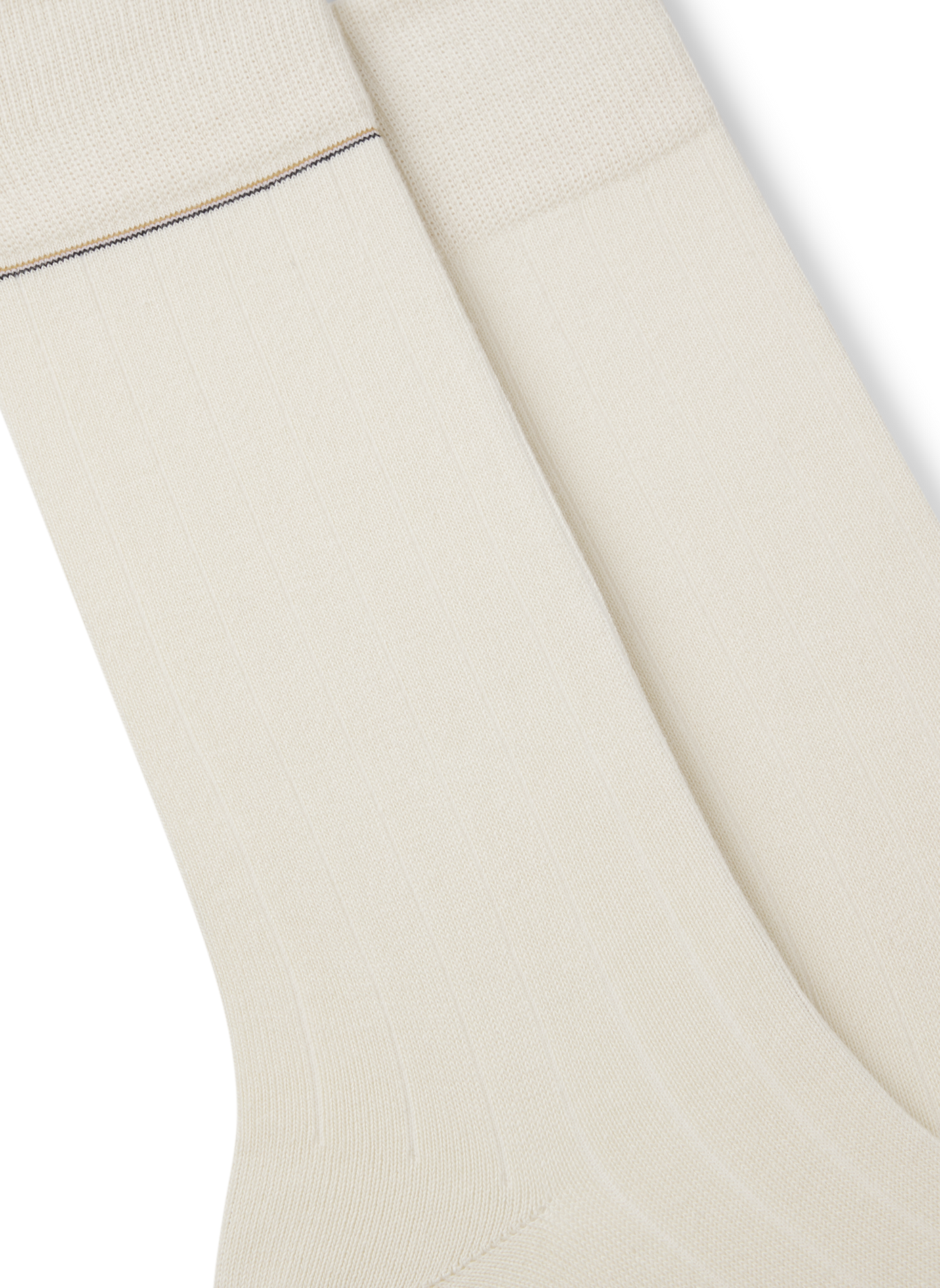 Mid-calf socks with embroidered trim in blended cotton BOSS White