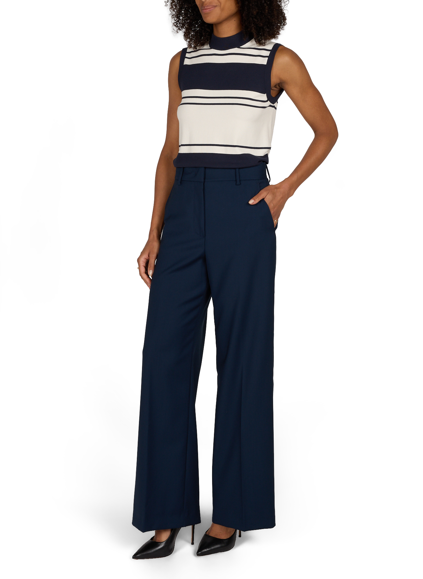 High-waisted wool pleated trousers MAX MARA WEEK END Blue