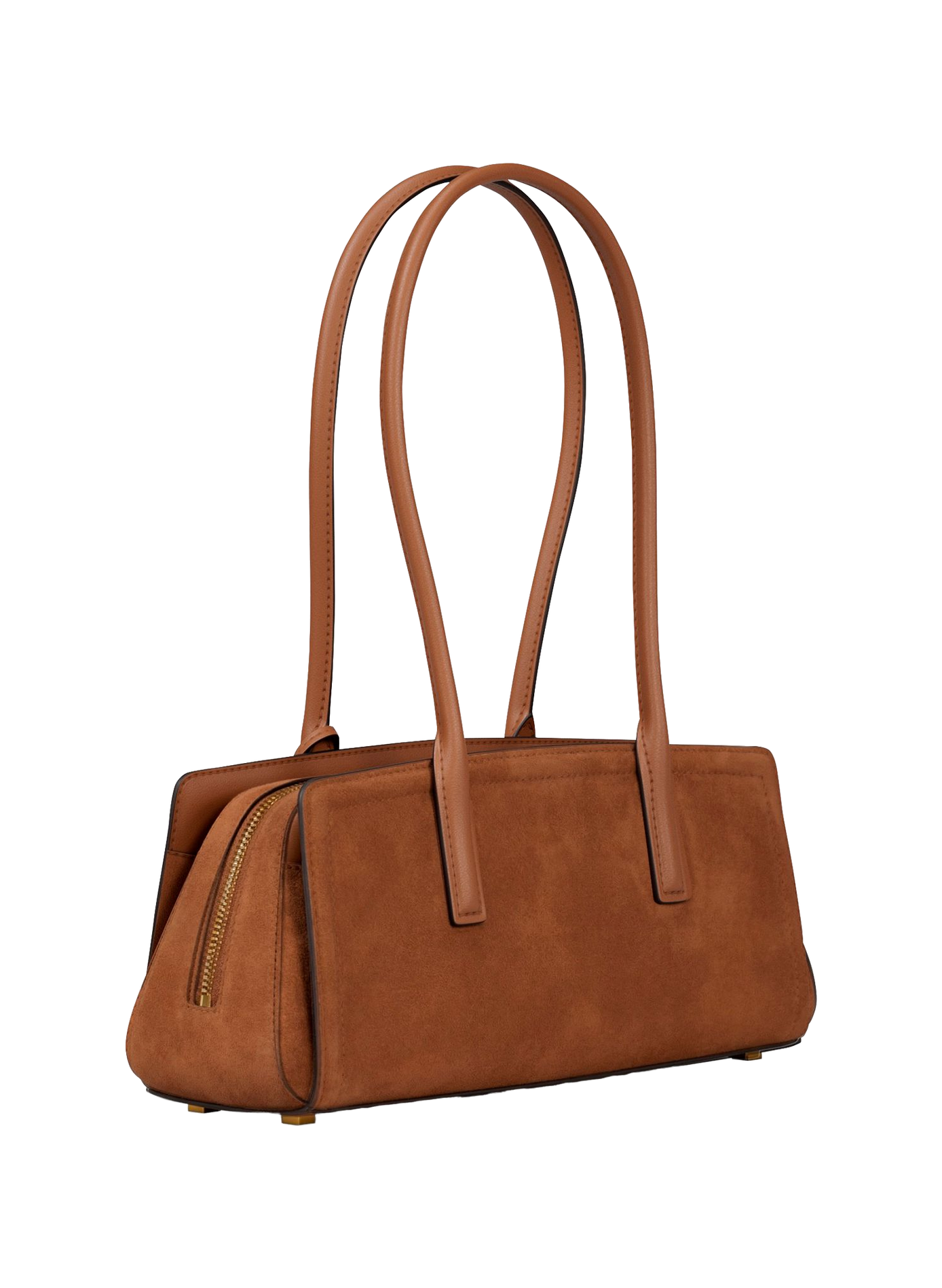 Laila leather handbag with metallic logo MICHAEL KORS Brown