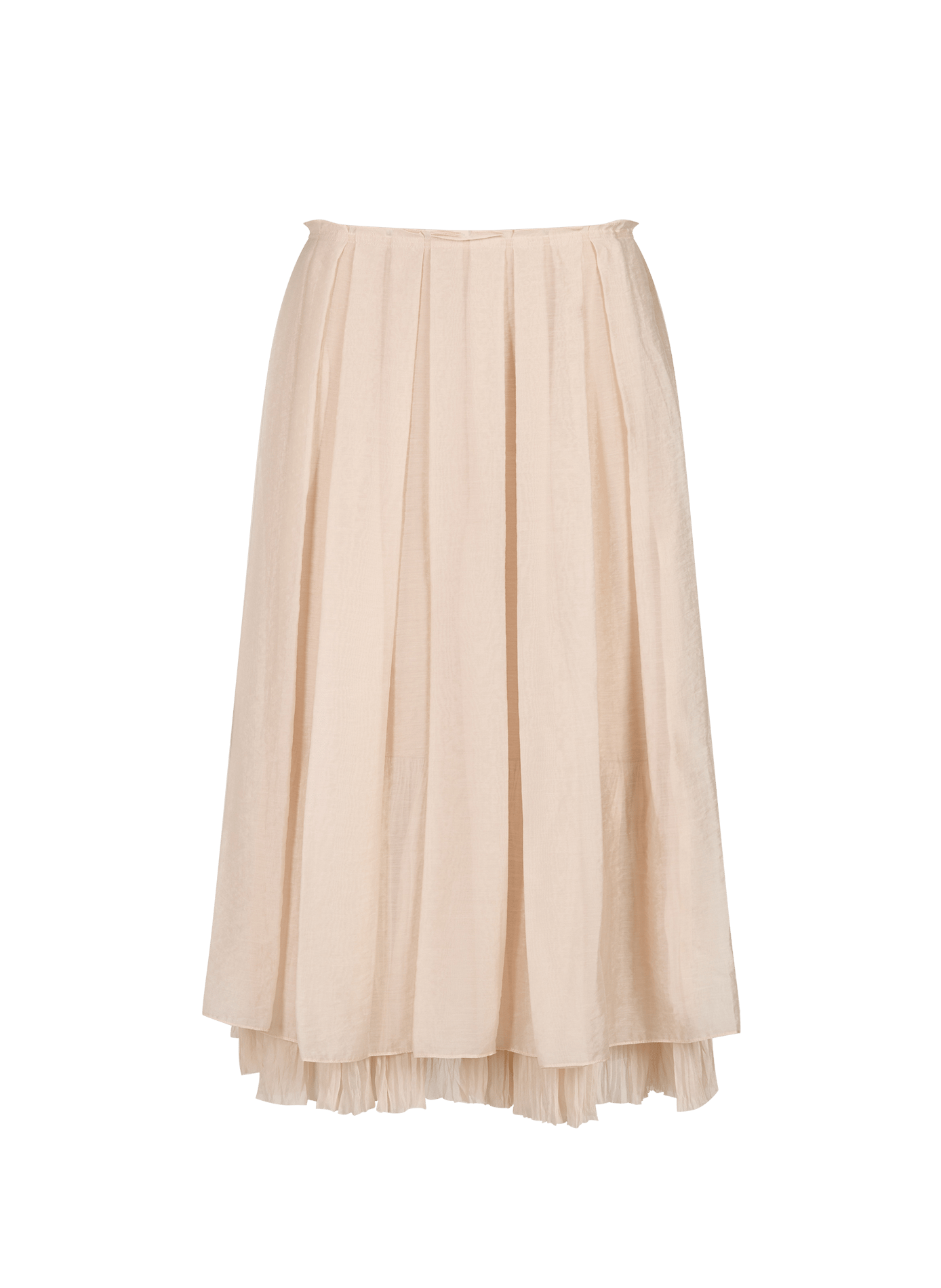 Jupe midi plissée à superposition froissée VINCE Beige