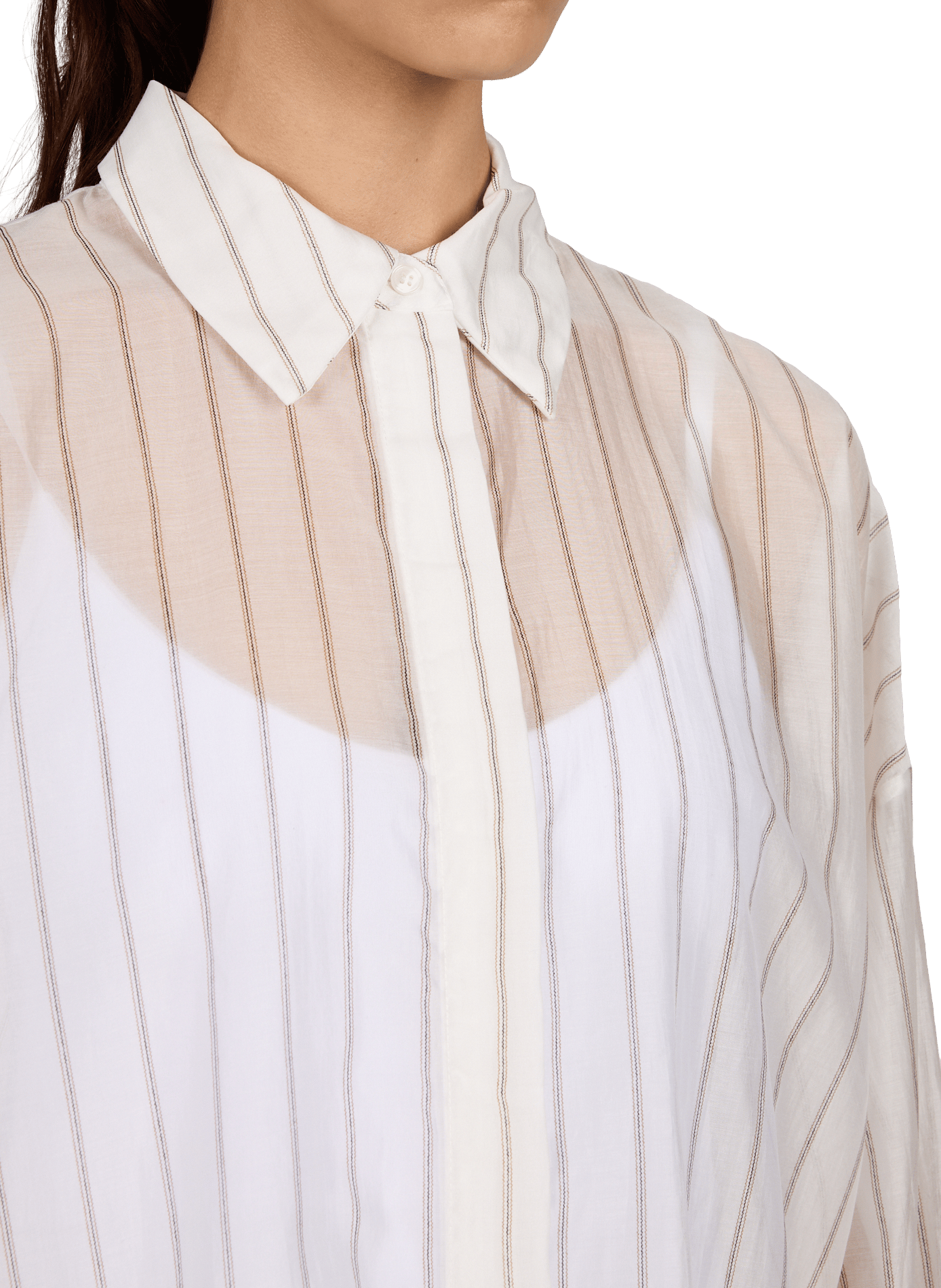 Chemise oversize à rayures ROUGE EDIT Beige
