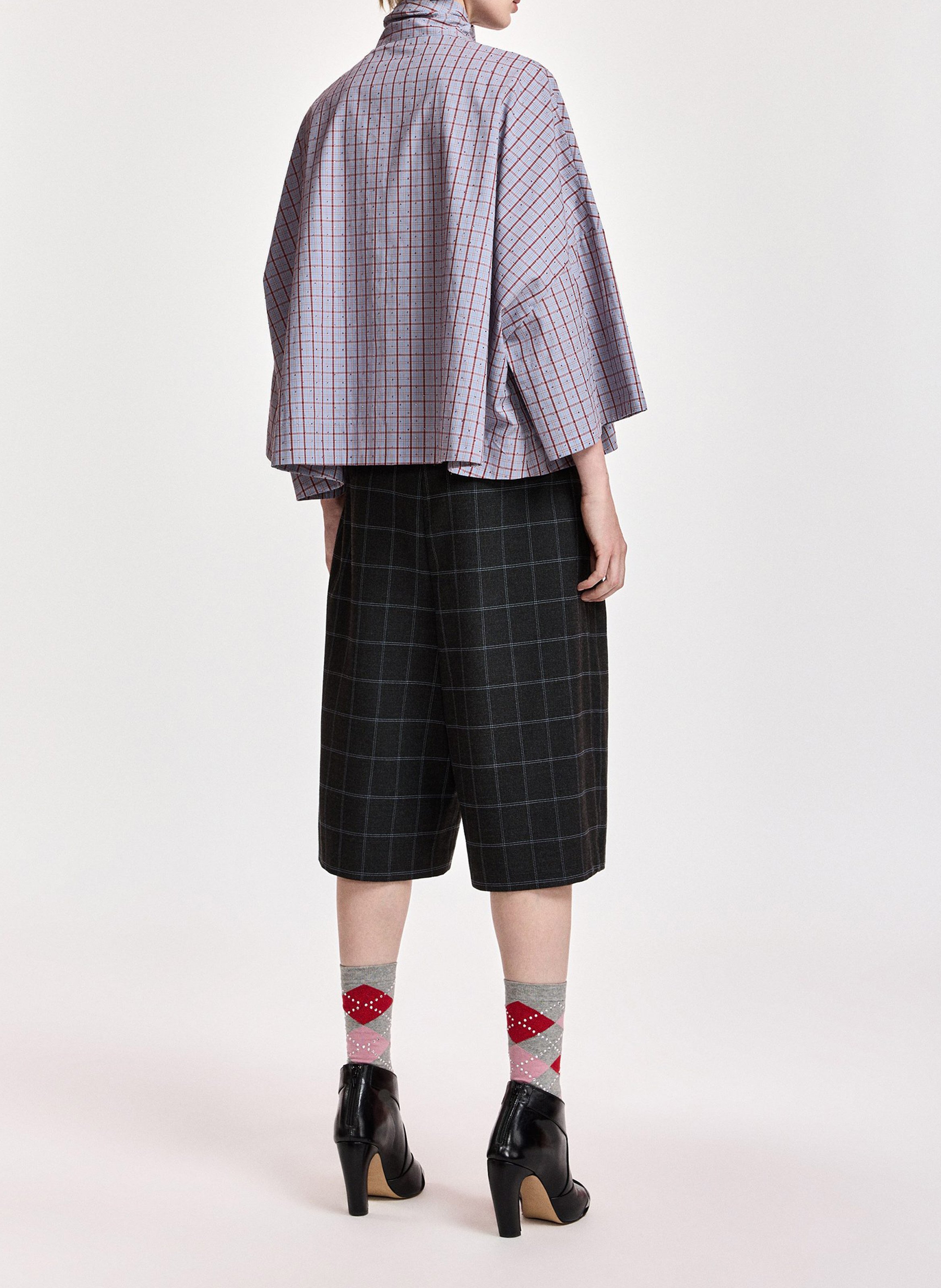 Top oversize col lavallière en coton kefir ESSENTIEL ANTWERP Bleu