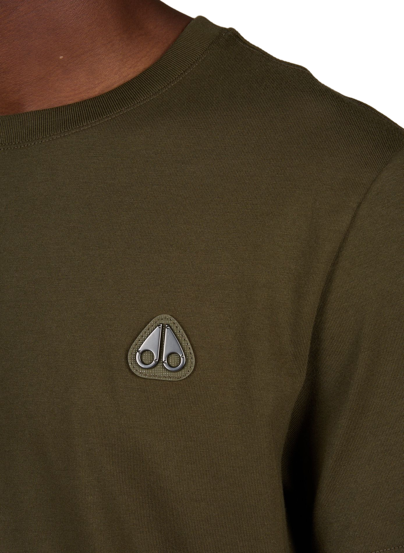 Round-neck cotton T-shirt MOOSE KNUCKLES Khaki