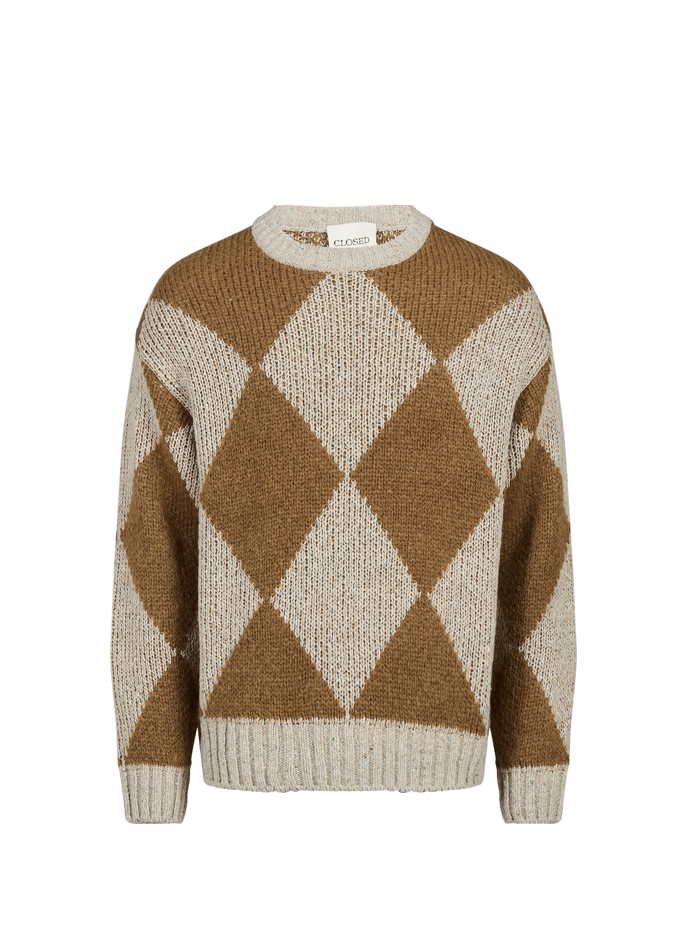 Special Argyle Wool and Mohair Blend Sweater CLOSED Beige