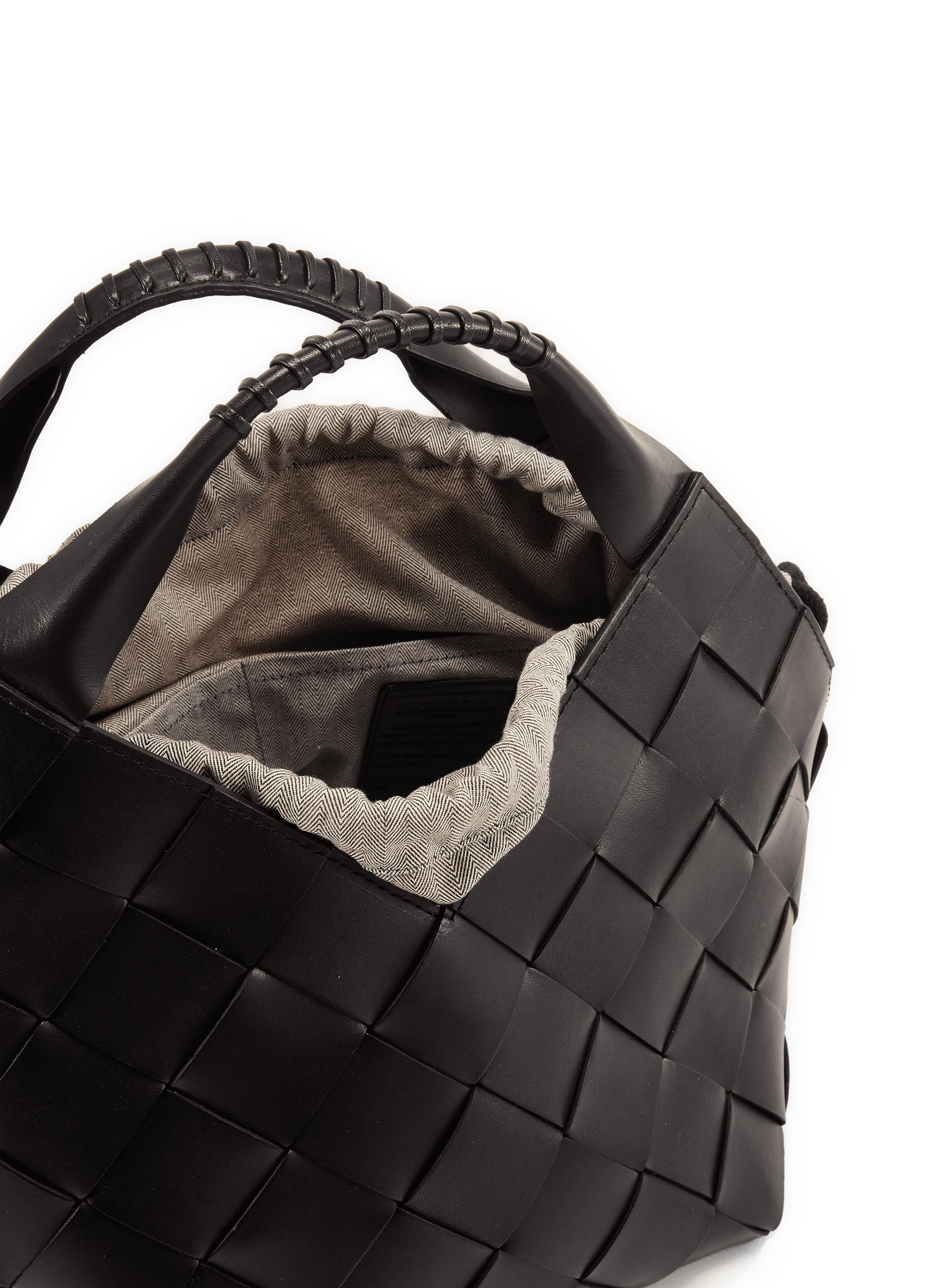 Woven leather BOTTEGHE basket bag DRAGON DIFFUSION Black