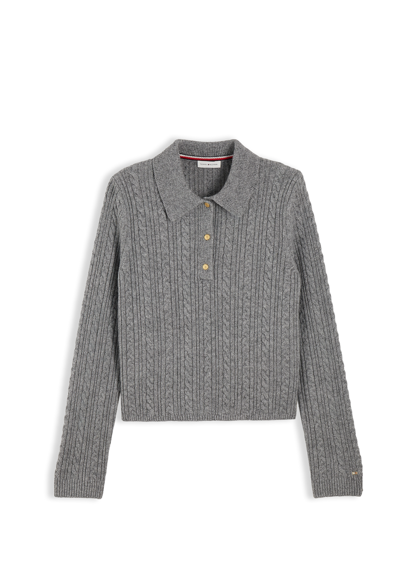 Button-neck jumper in a wool blend TOMMY HILFIGER Grey