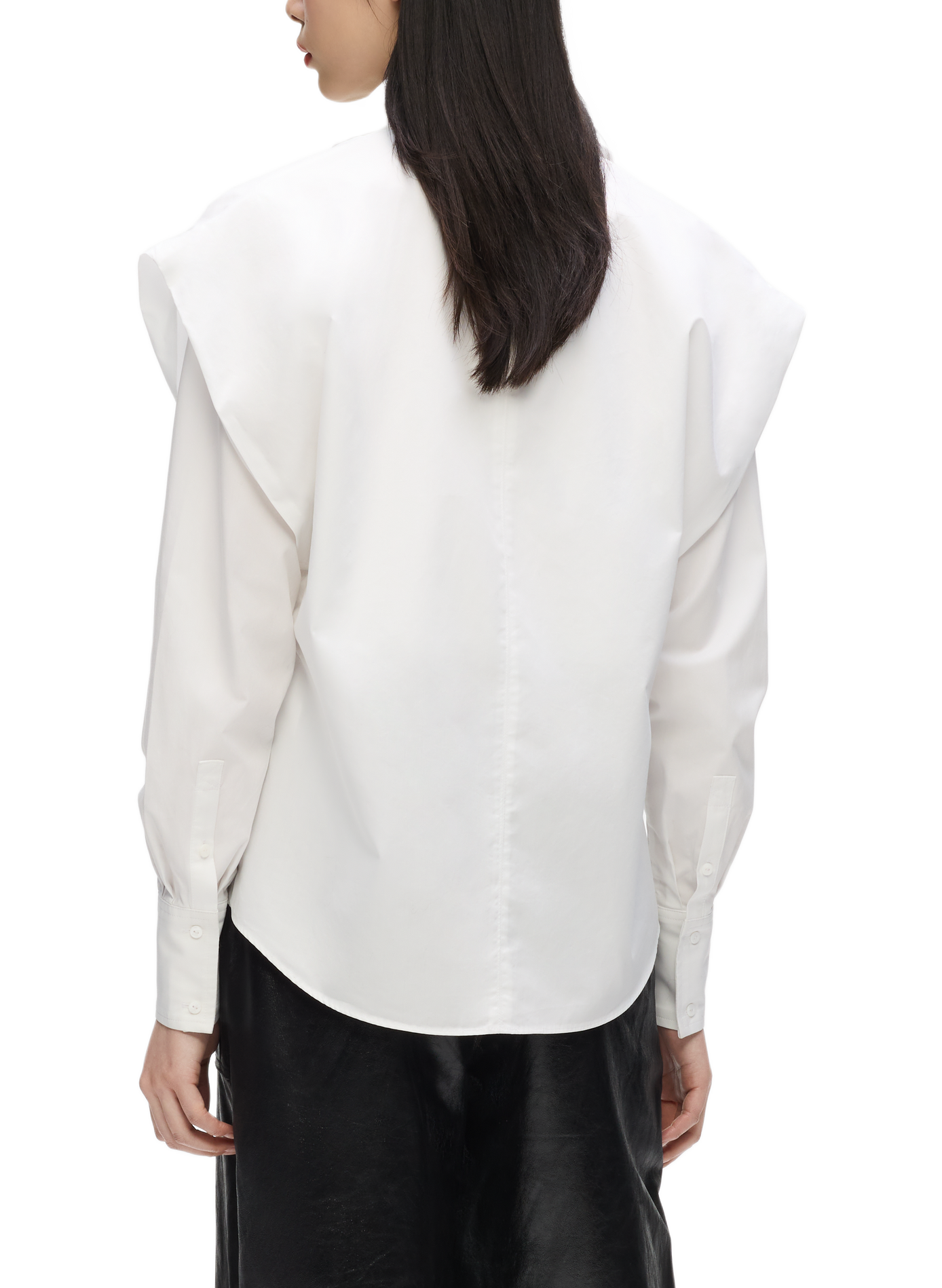 Straight shirt with a classic collar and defined shoulders in organic cotton KARL LAGERFELD White