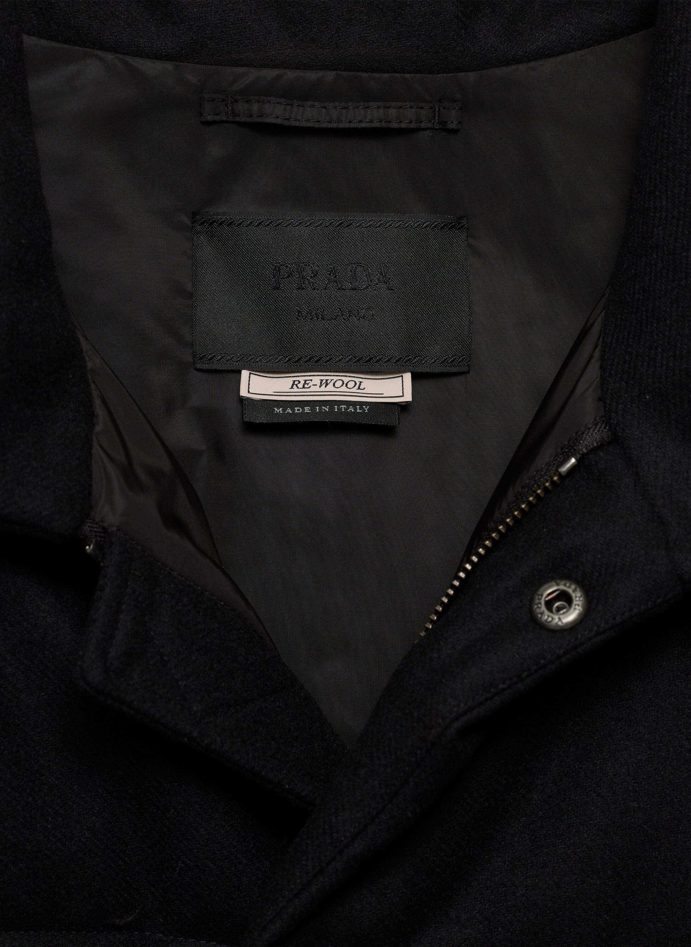 Veste en duvet re-wool de poids moyen PRADA Noir