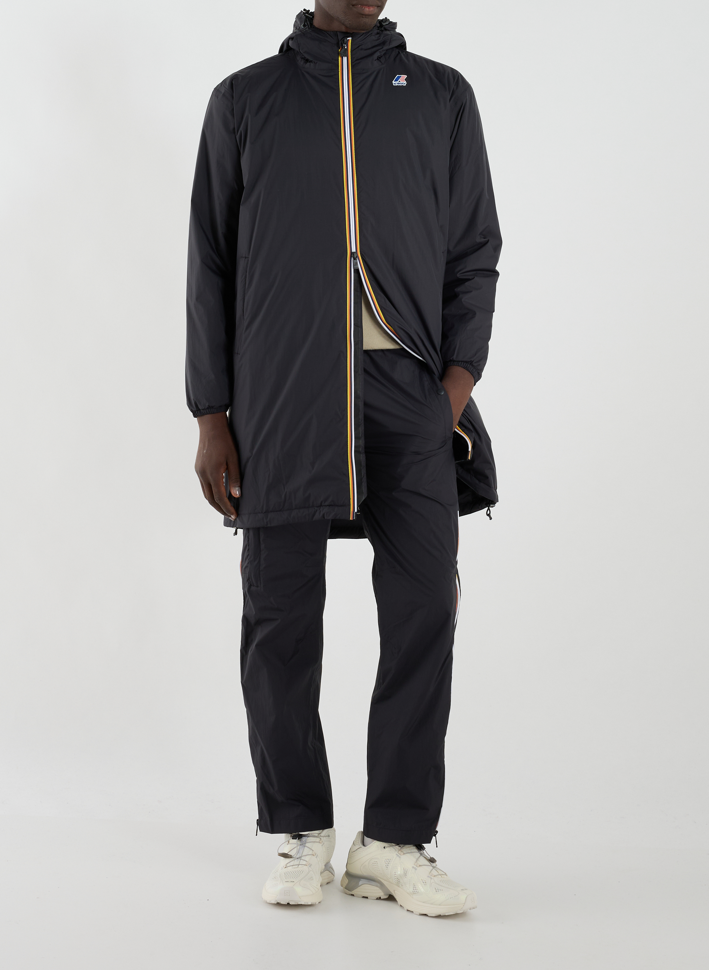 Mittellanger wasserdichter Parka K-WAY Schwarz