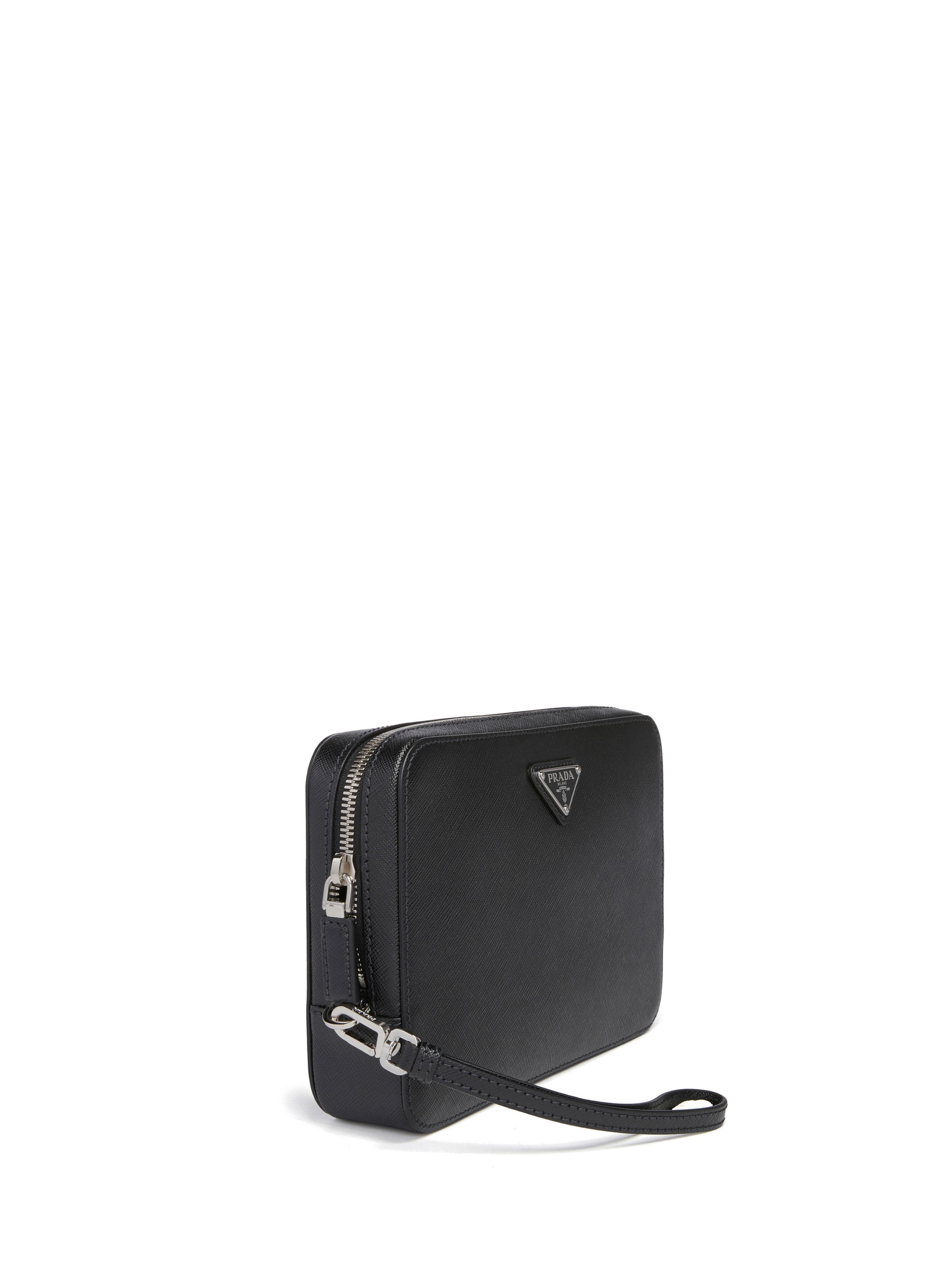 Saffiano leather Clutch PRADA Black