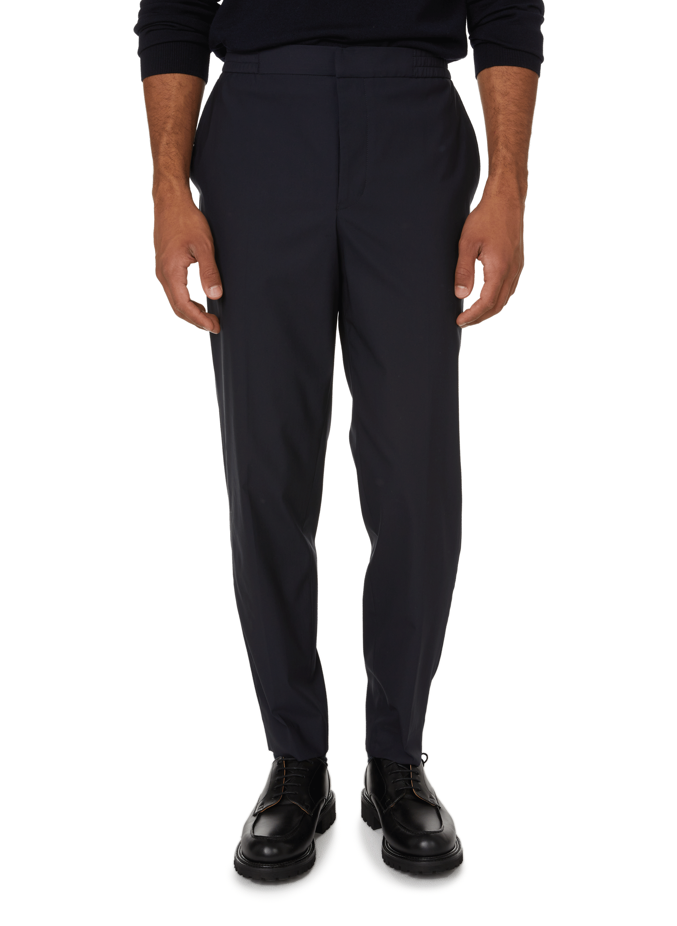 SAISON 1865 Pantalon cigarette en laine mélangée Bleu