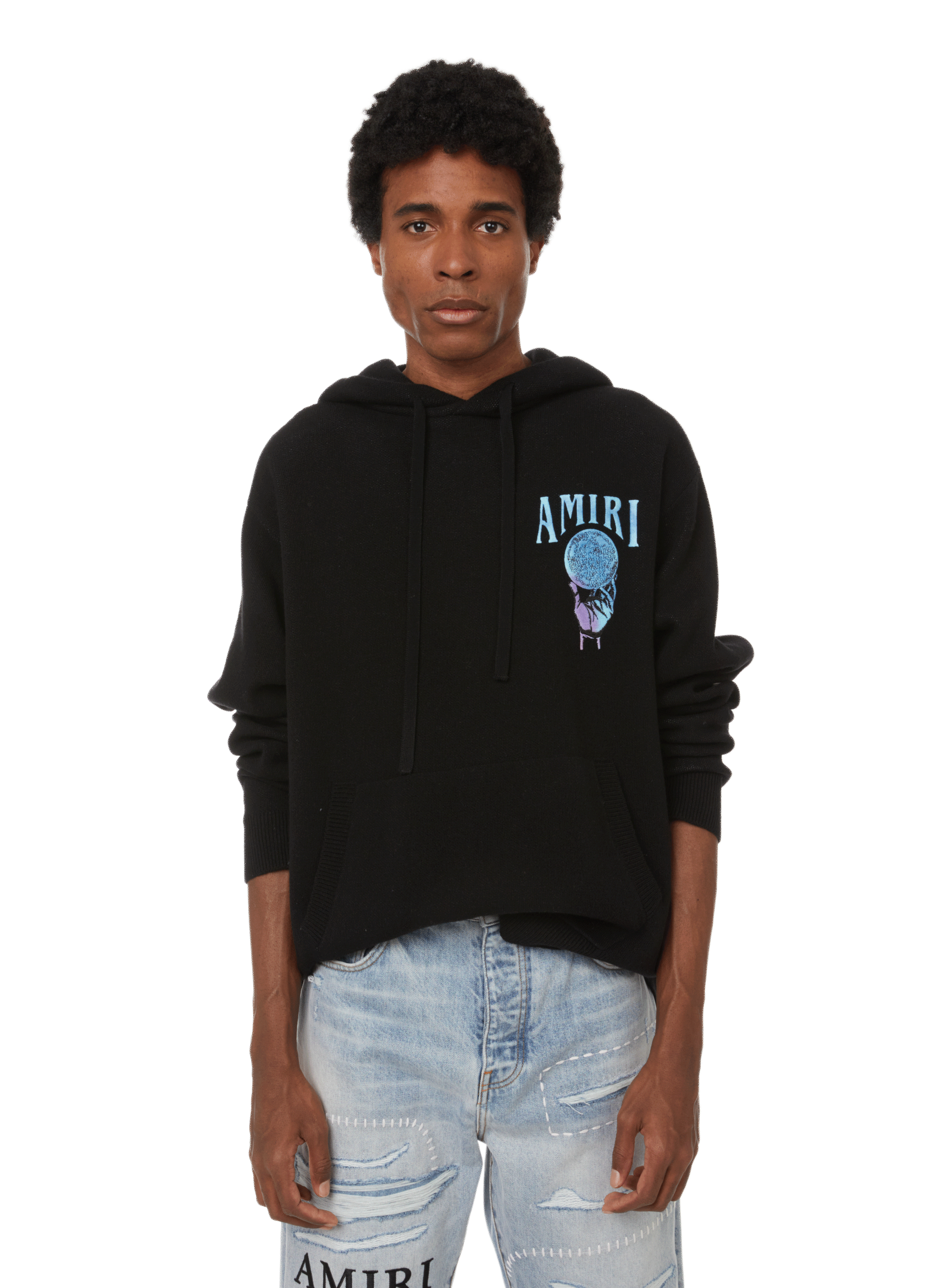 CRYSTAL BALL RECYCLED CASHMERE HOODIE - AMIRI for MEN | Printemps.com