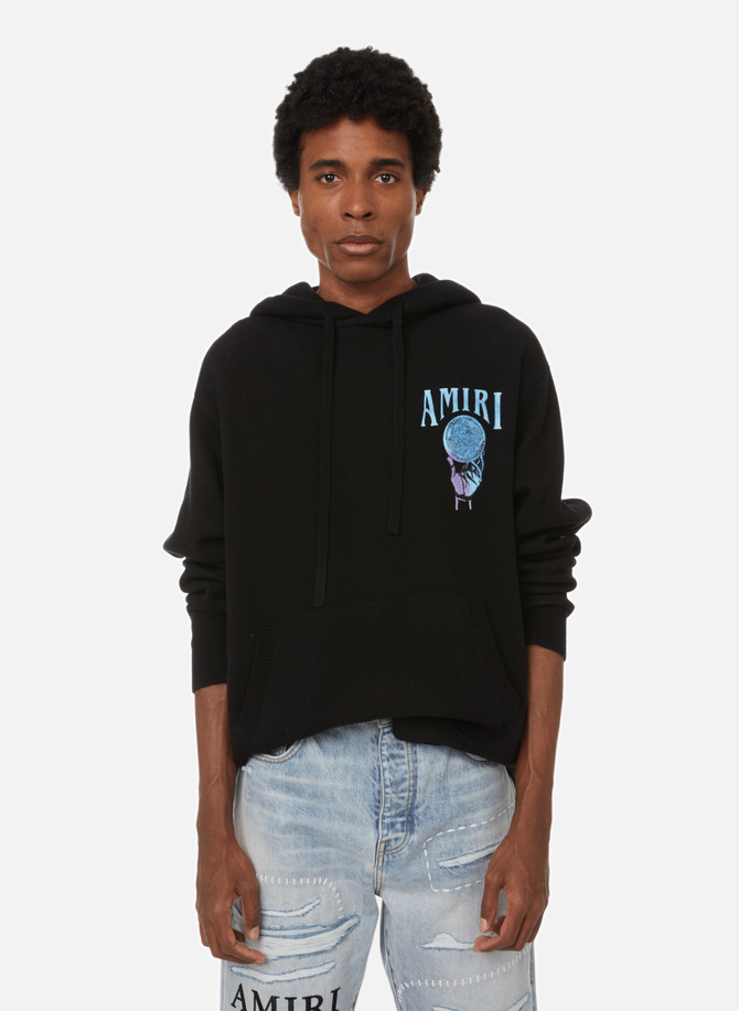 Crystal Ball recycled cashmere hoodie AMIRI