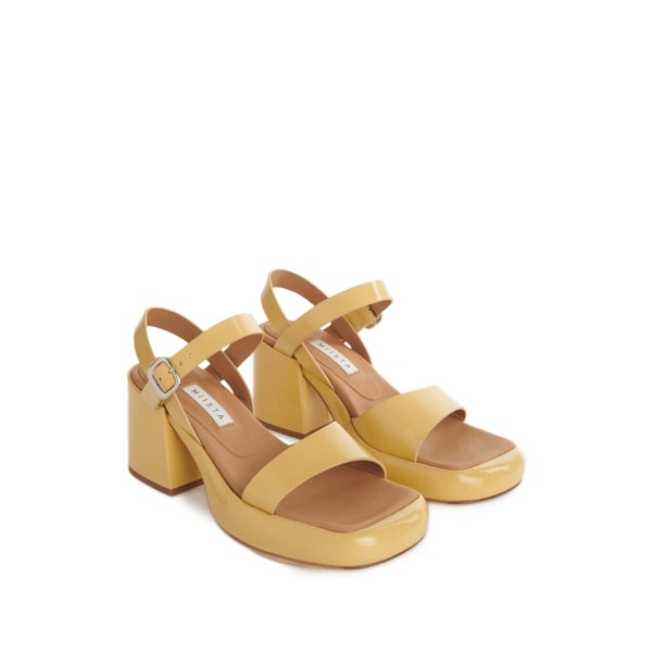 Sandales à talon en cuir