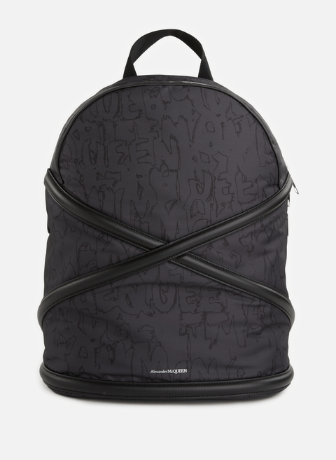 حقيبة ظهر بطبعة الشعار باللون الأسود من ALEXANDER MCQUEEN 