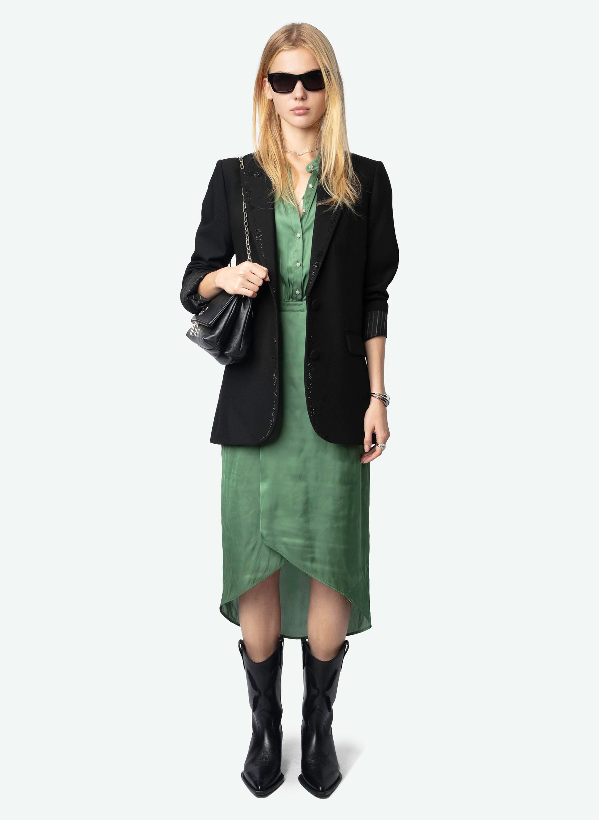 Robe midi cintrée à manches courtes rimaz ZADIG&VOLTAIRE Vert