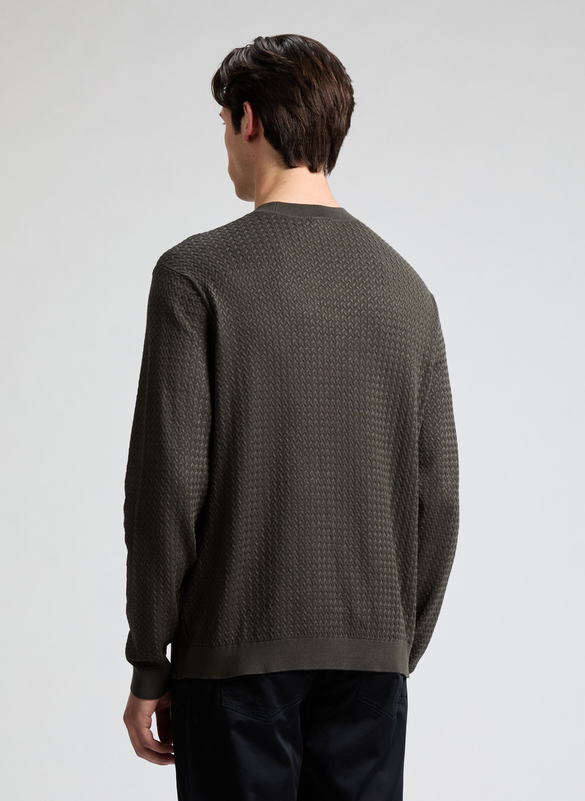 Knit sweater with pattern Green