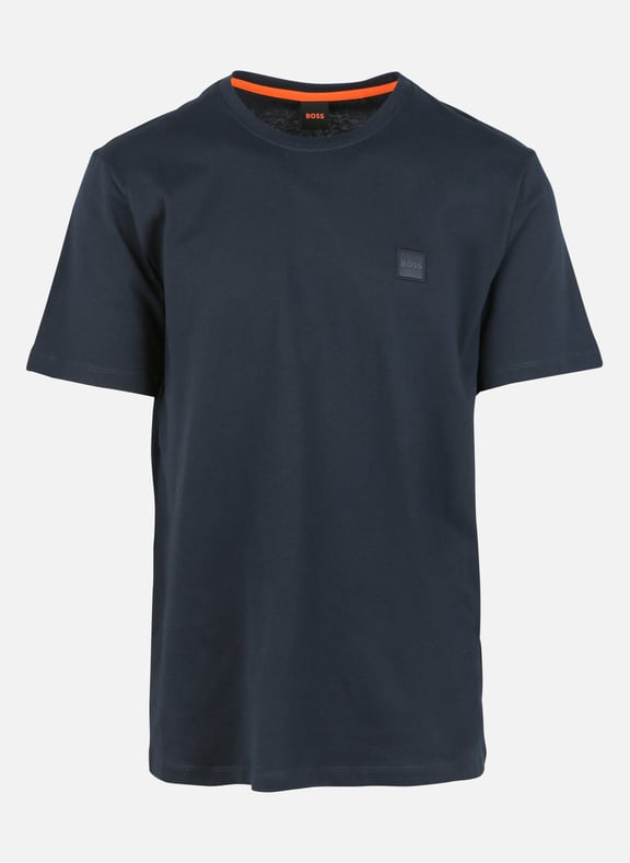 Tee-shirt à manches courtes col rond en coton Bleu by BOSS BOSS Tee-shirt à manches courtes col rond en coton Bleu