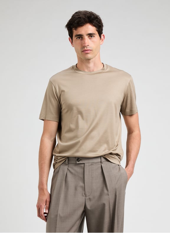 Short-sleeved T-shirt Beige by EMPORIO ARMANI EMPORIO ARMANI Short-sleeved T-shirt Beige