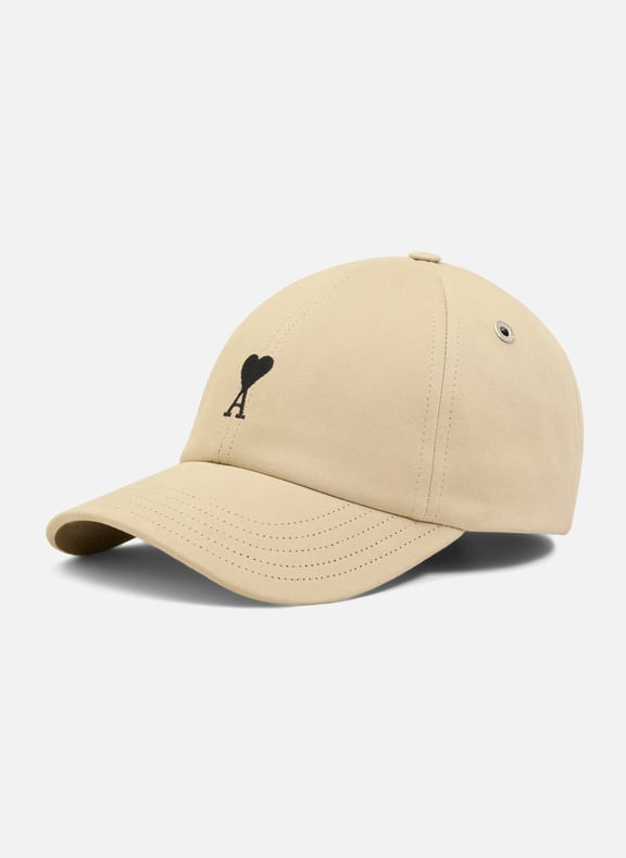 Casquette broderie ami de coeur en coton unisexe Beige by AMI PARIS AMI PARIS Casquette broderie ami de coeur en coton unisexe Beige