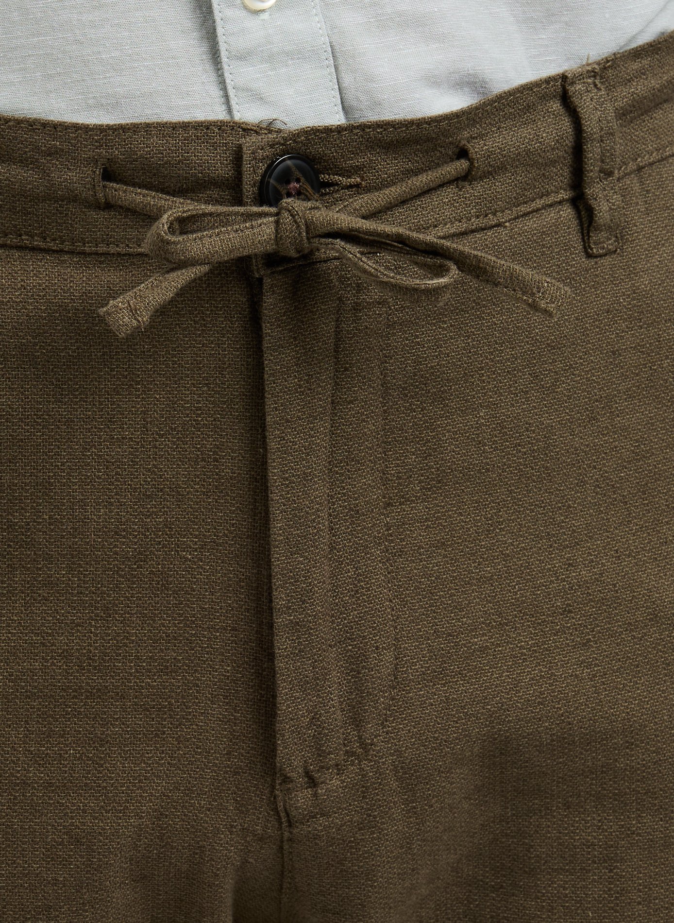 Slim and tapered linen blend trousers SELECTED Green