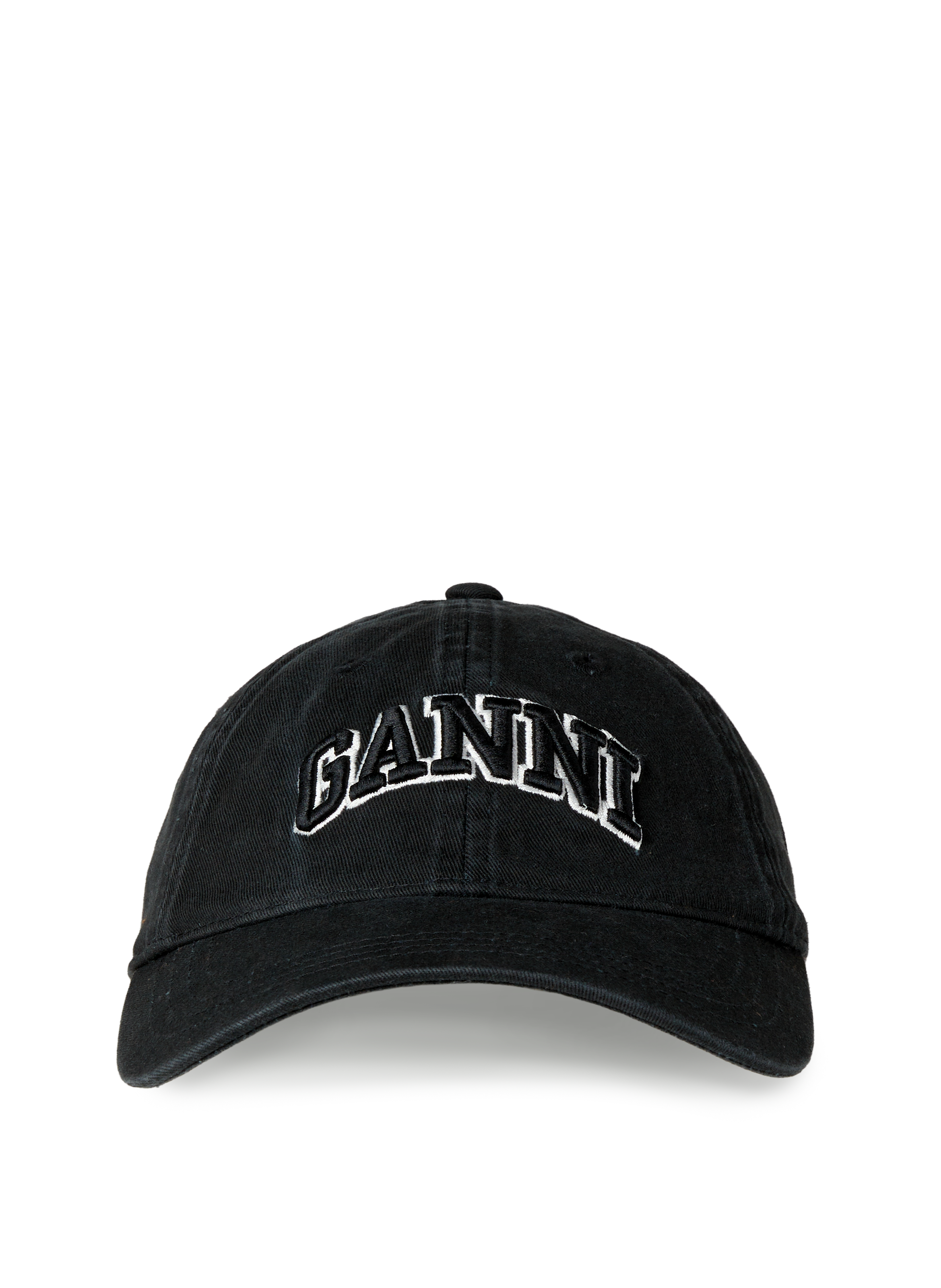 Casquette en coton à logo brodé GANNI Noir