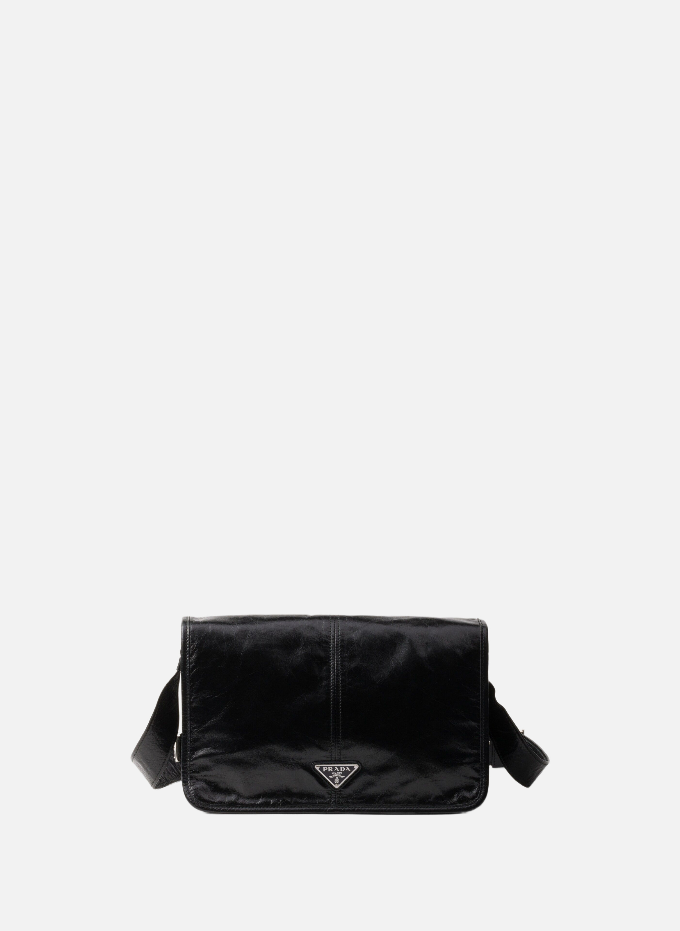 Sac à bandoulière en cuir PRADA Noir