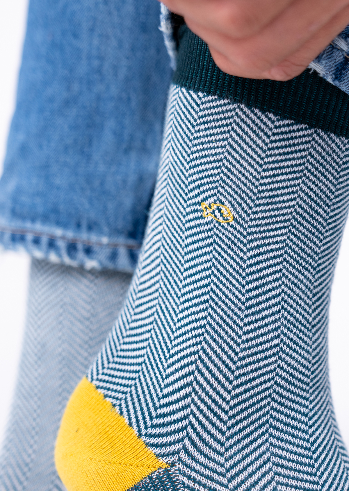 Chaussettes en coton peigné chevrons BILLYBELT Vert