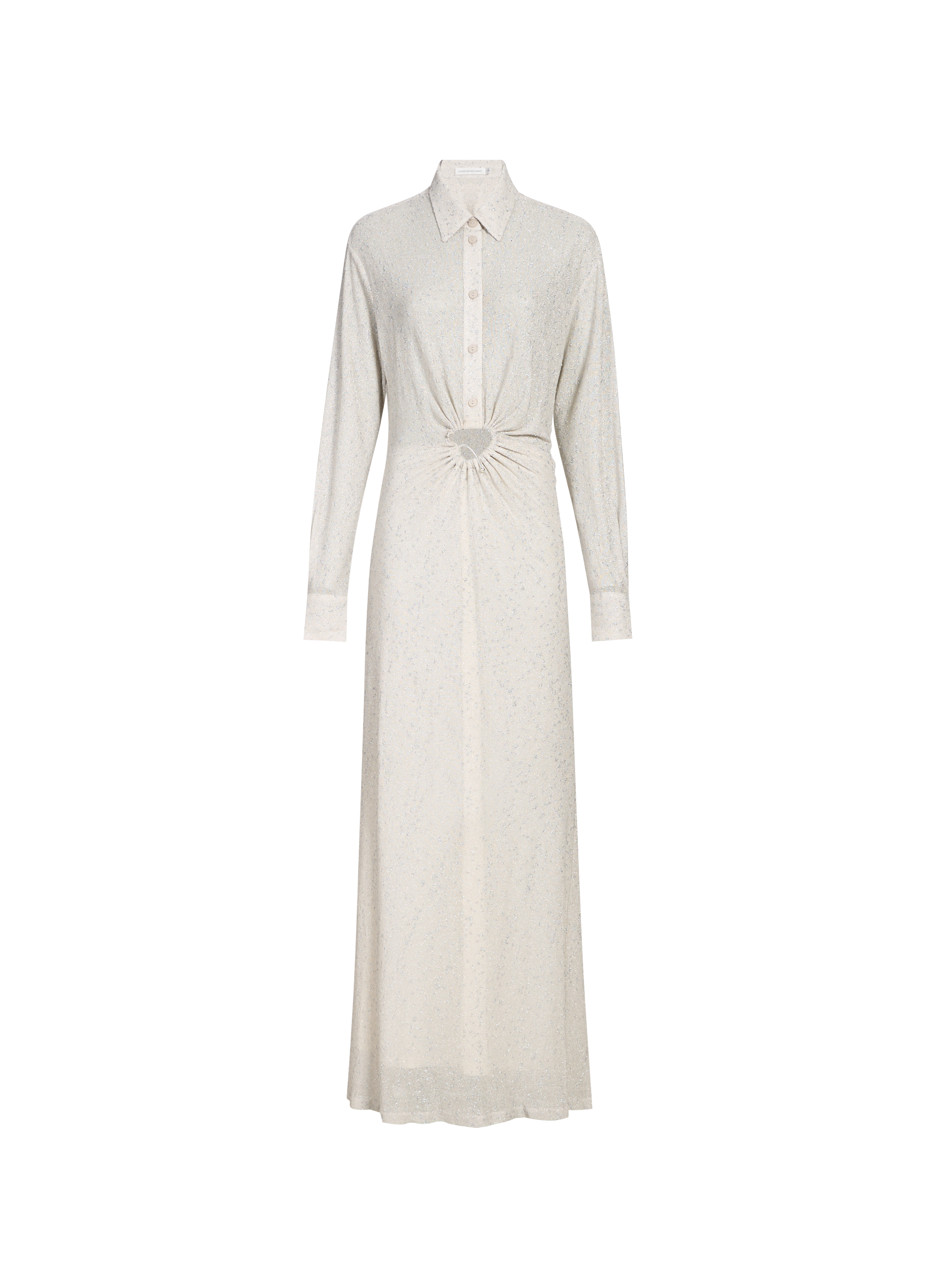 Robe longue métallisée CHRISTOPHER ESBER Beige
