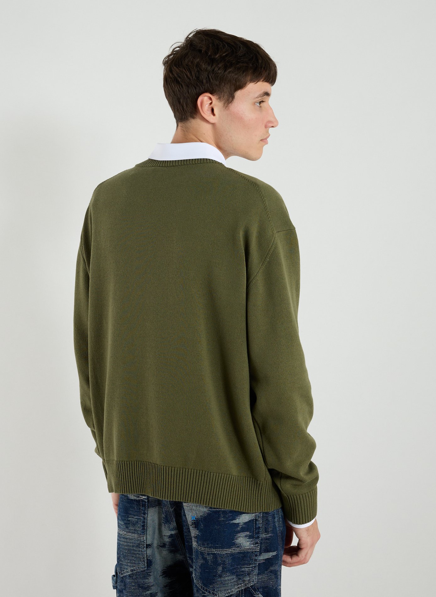 Pull ample en coton mélangé HUGO BLUE Kaki