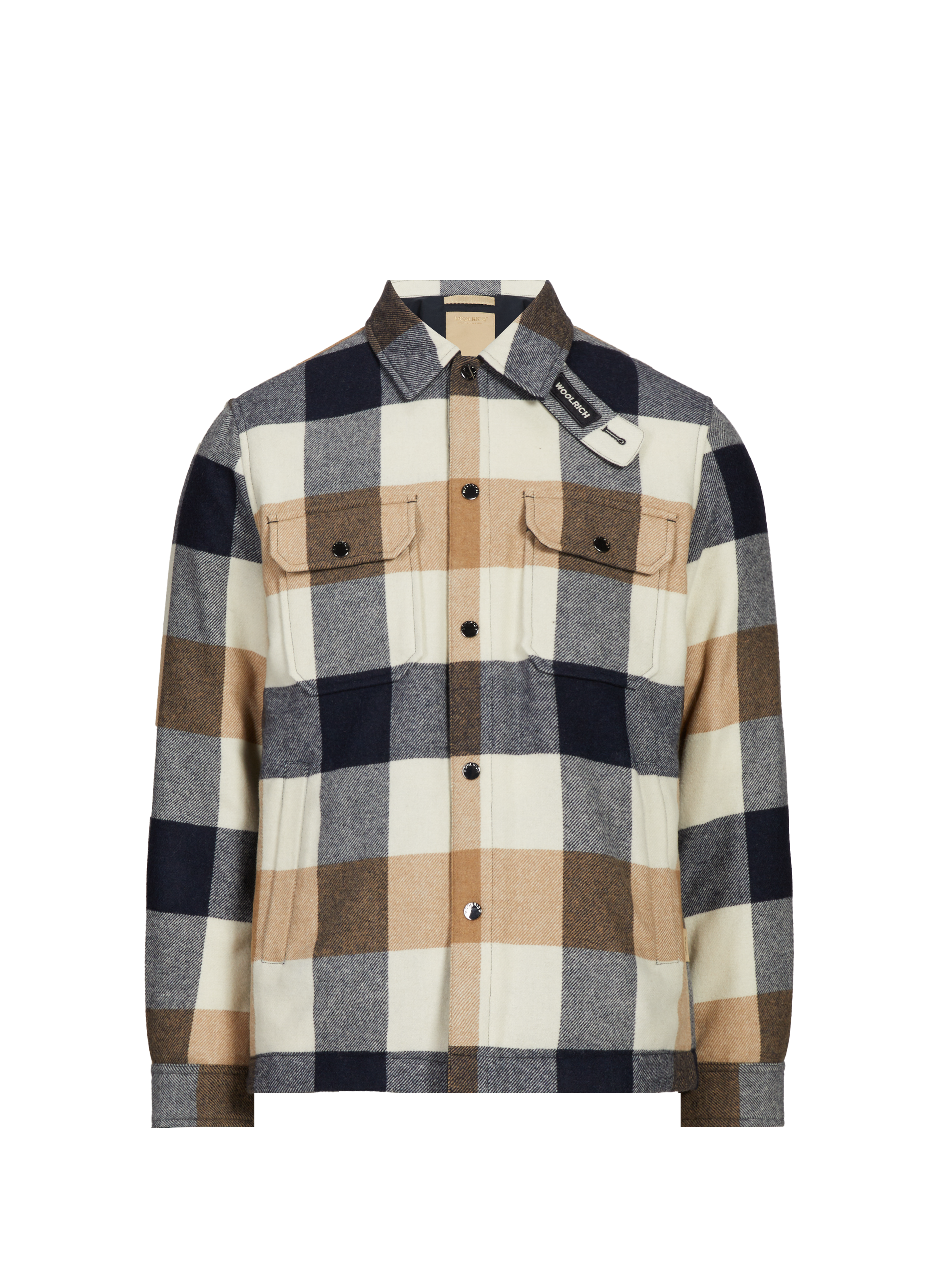 WOOLRICH Surchemise col classique en laine mélangée Multicolore